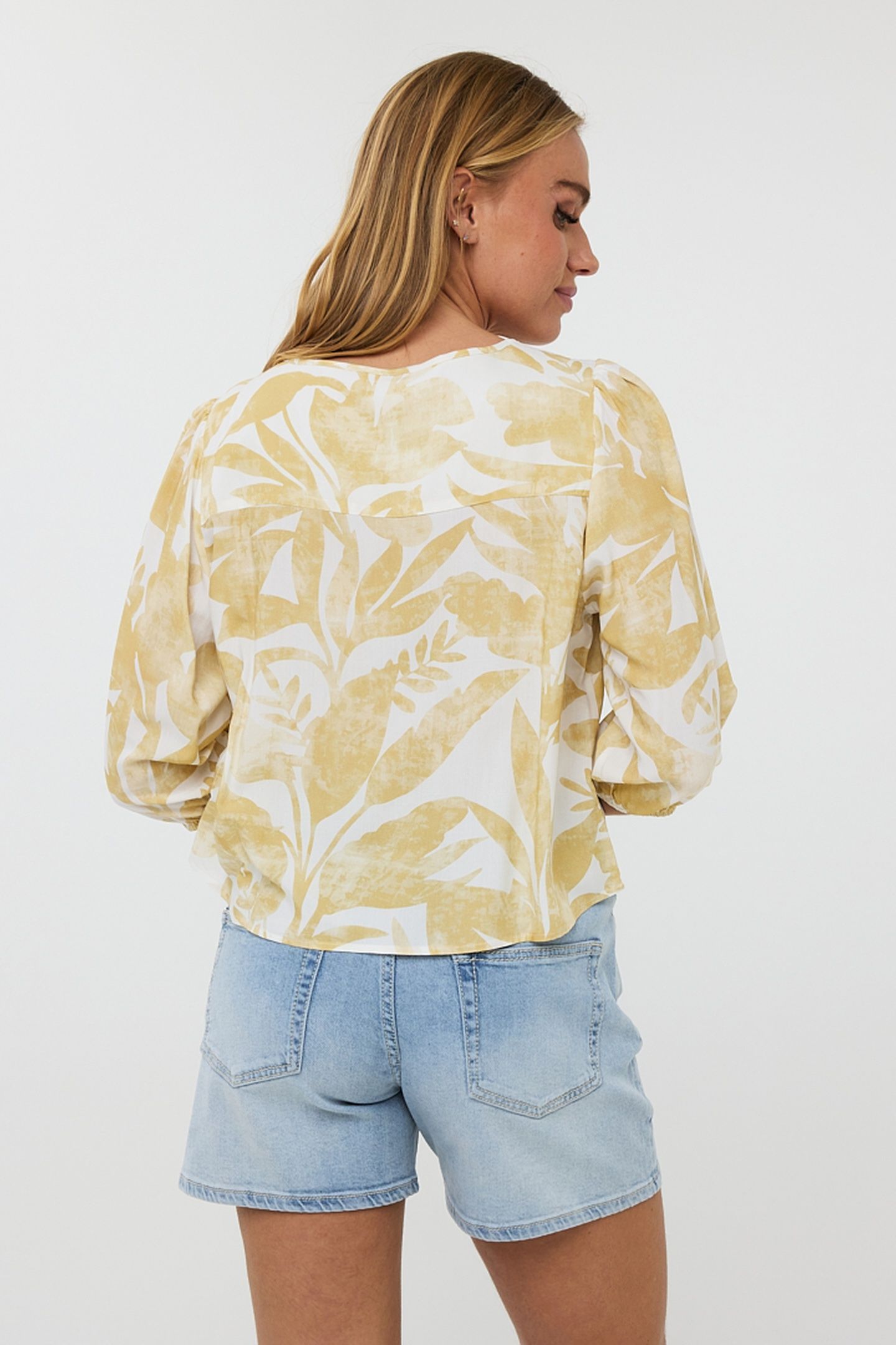 BLOUSE BOW TIE FADED SOLAR PRINT 3