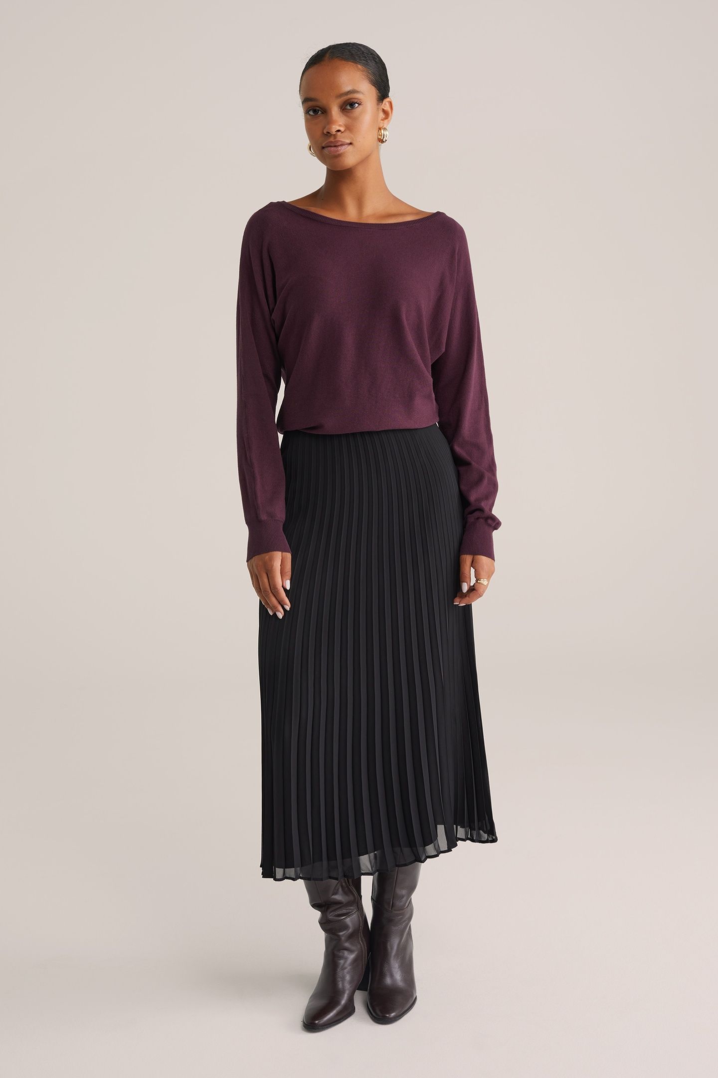 KNITTED PULLOVER BURGUNDY RED 3