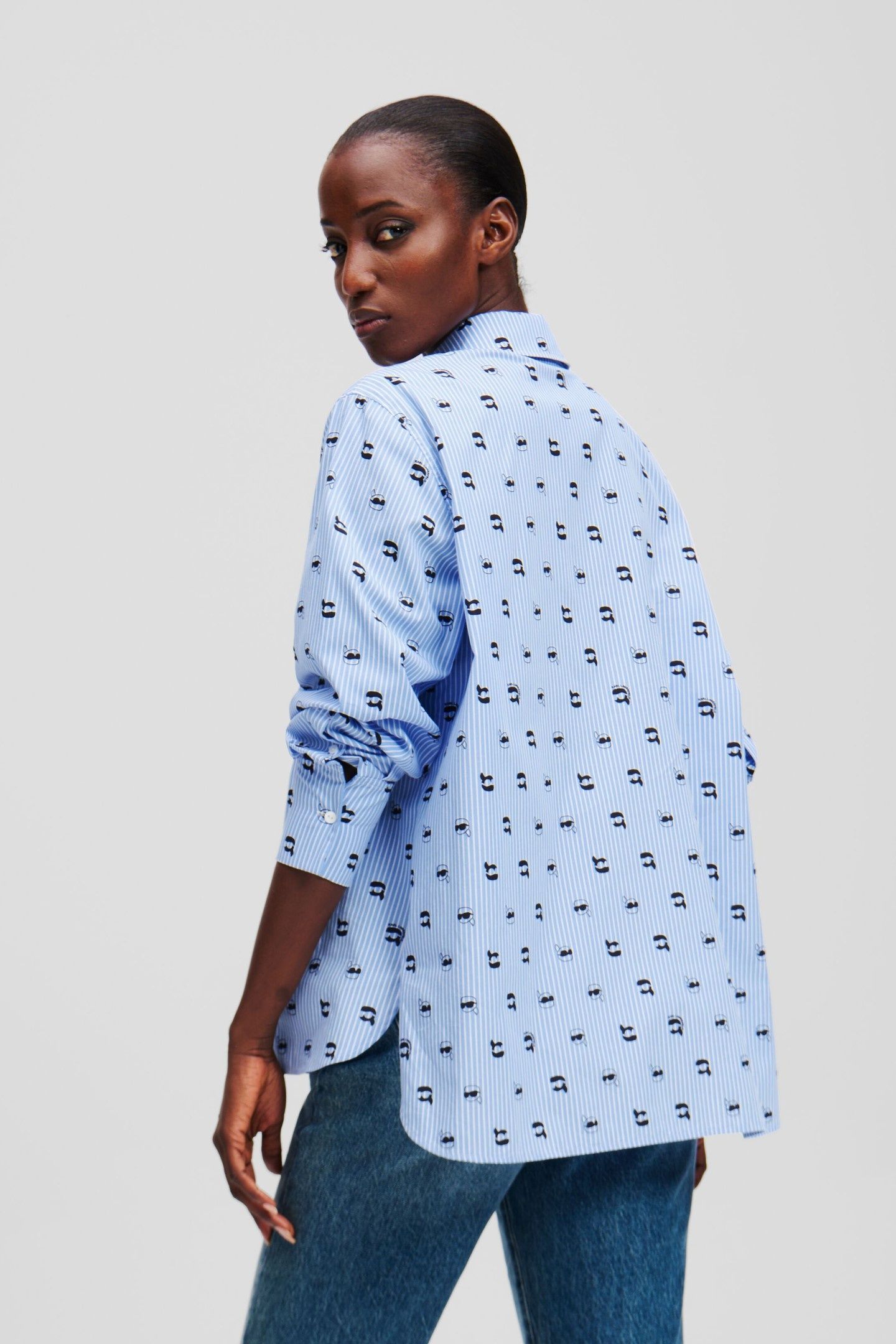 IKON PRINT BLOUSE KENTUCKY BLUE STRIPE 2