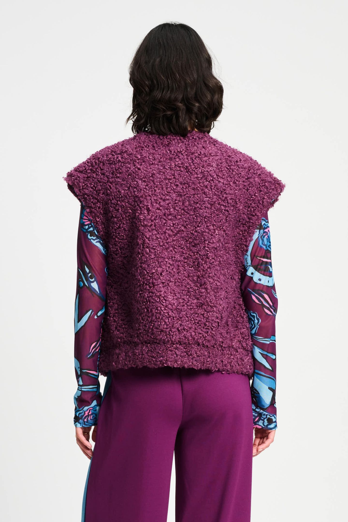 GILET - TEDDY BASEBALL PLUM 4
