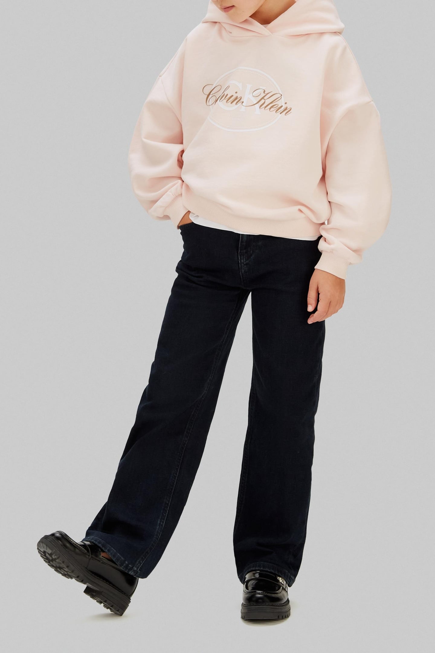 GIRLS CK HOODED SWEATSHIRT PEARL 2