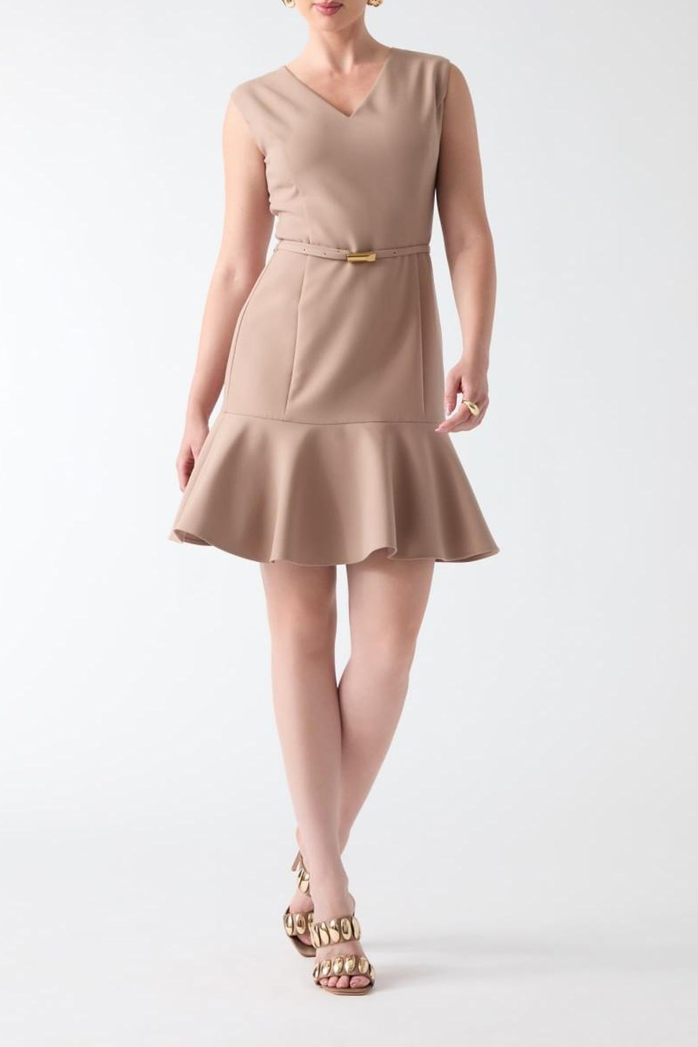 DALIA SL FLARED DRESS SILK TAUPE 3