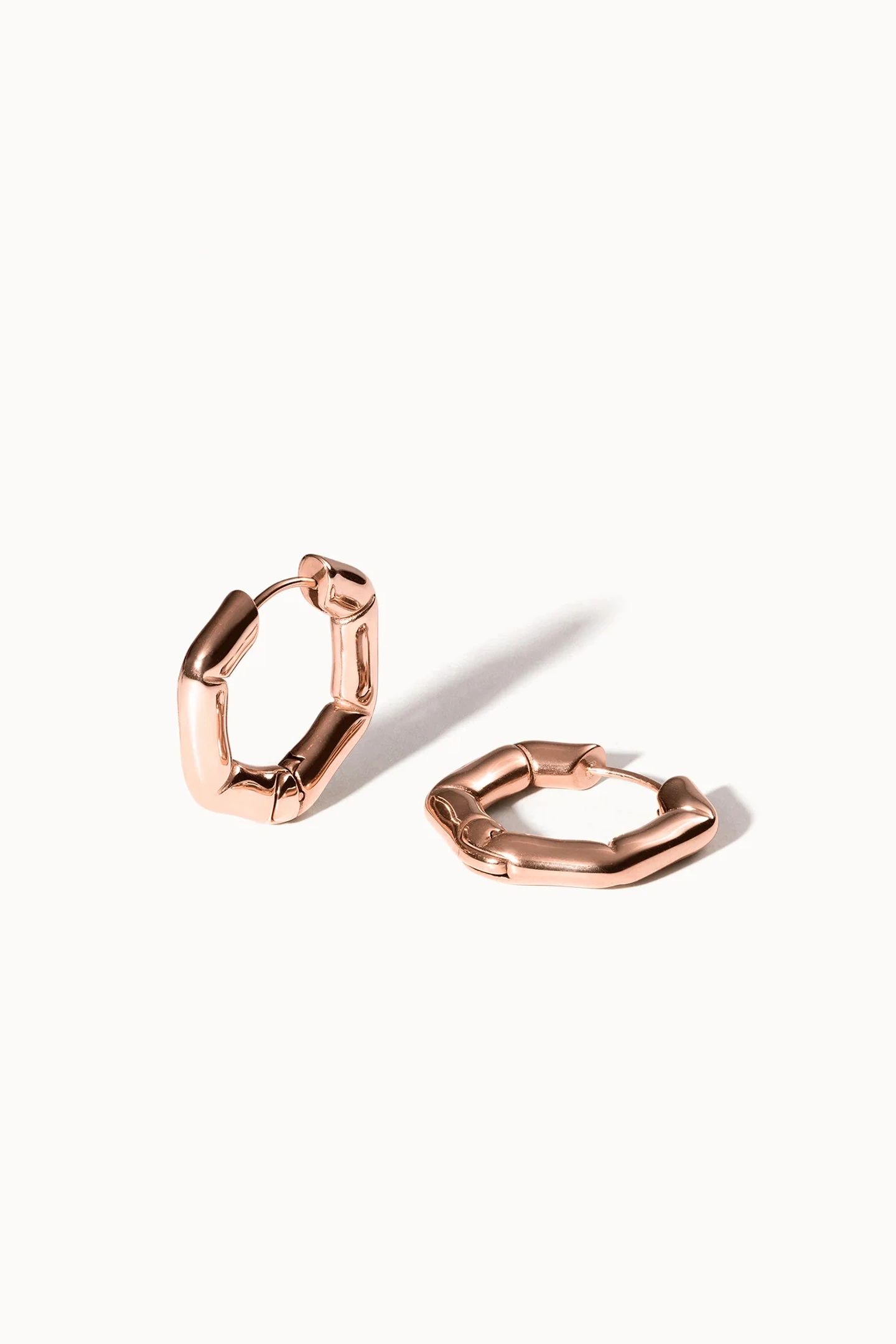 HEXAGON OHRRINGE ROSEGOLD 2