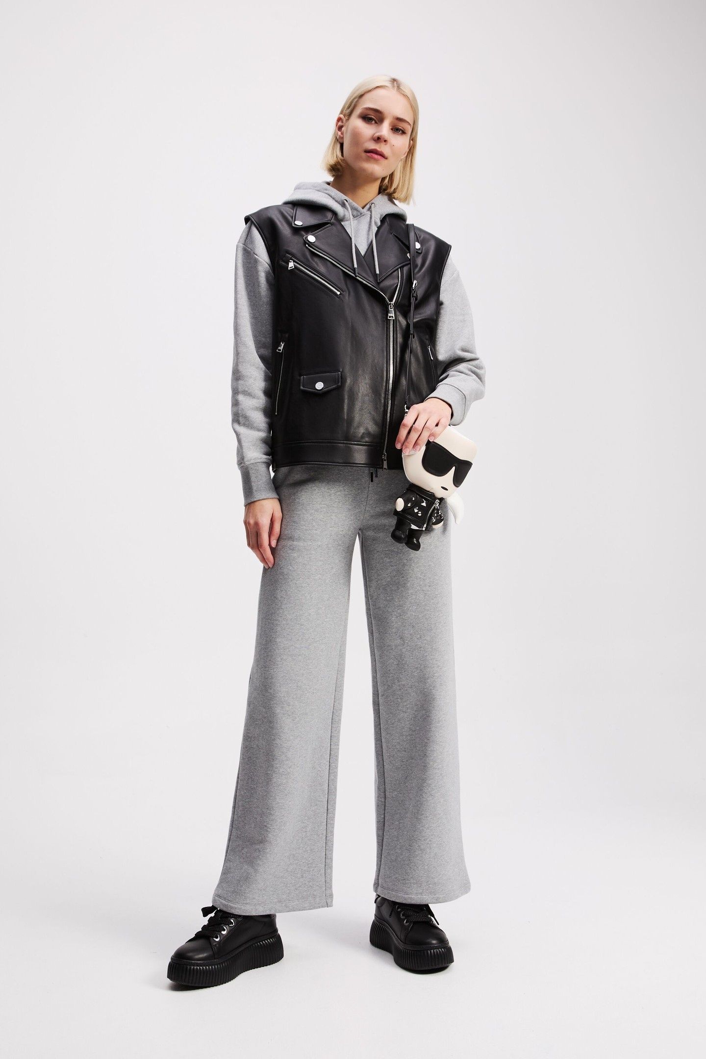 IKON WIDE LEG SWEATPANTS LIGHT GREY MELANGE 3