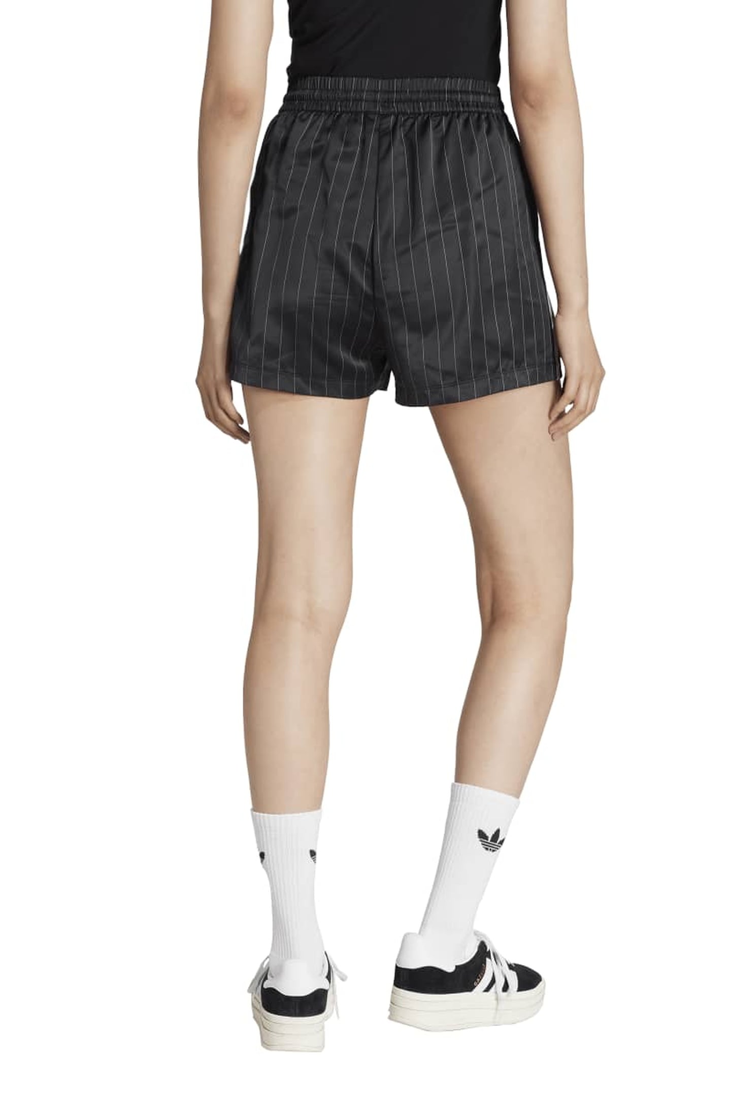 ORIGINALS ADIDAS ORIGINALS PIN-STRIPE SATIN SHORTS BLACK 2