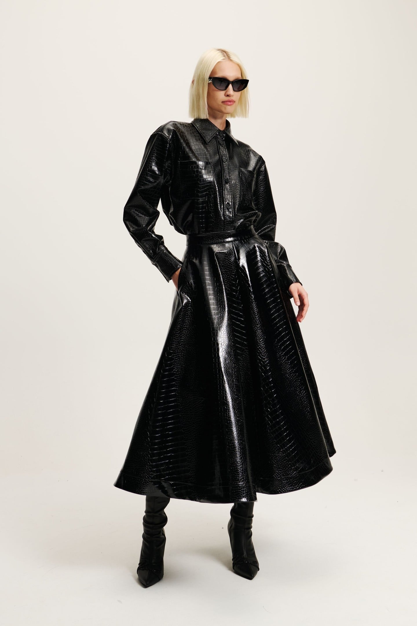 FAUX LEATHER SHIRT BLACK 6