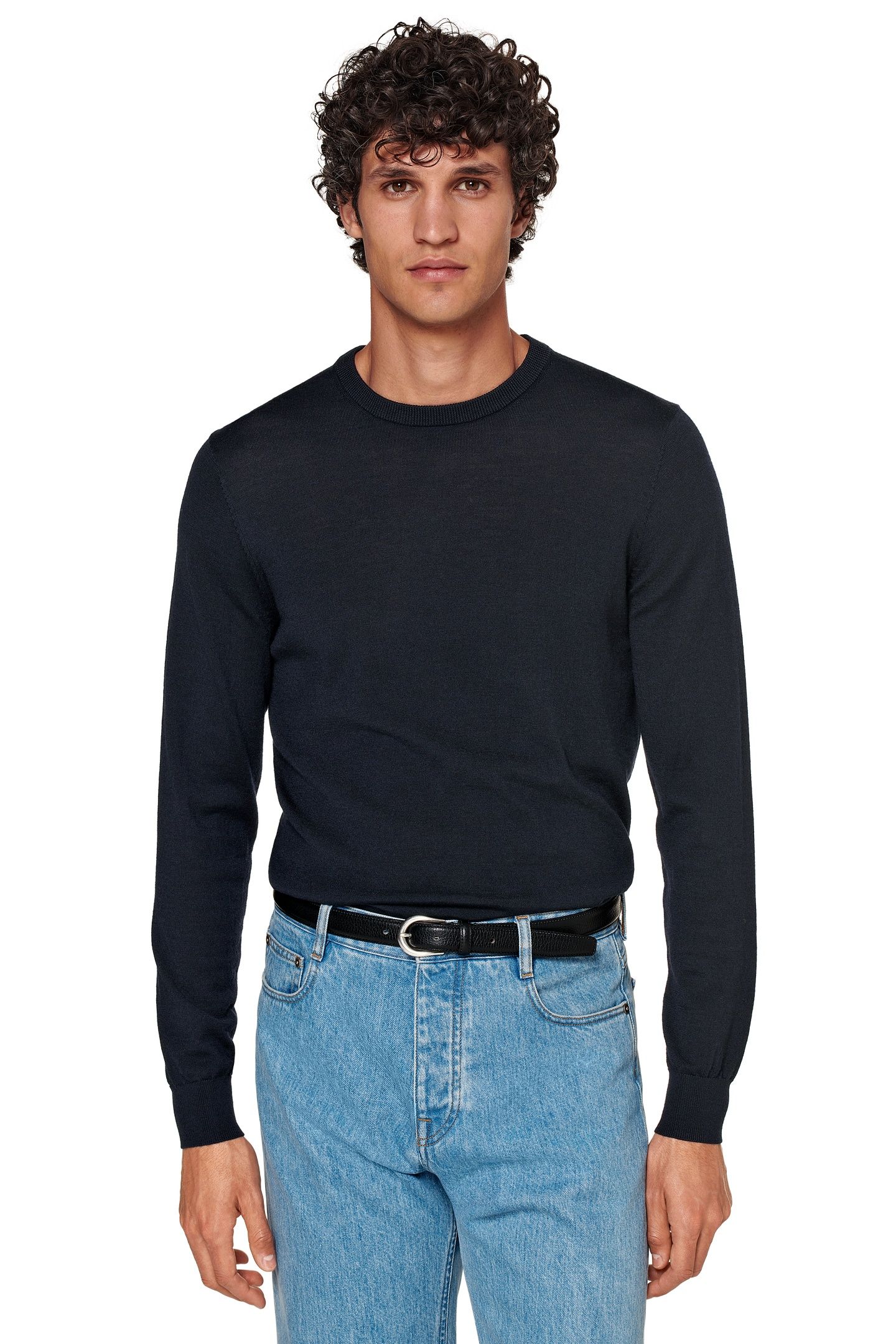 LSCREW MERINO NAVY CREW AND V NECK NAVY 2