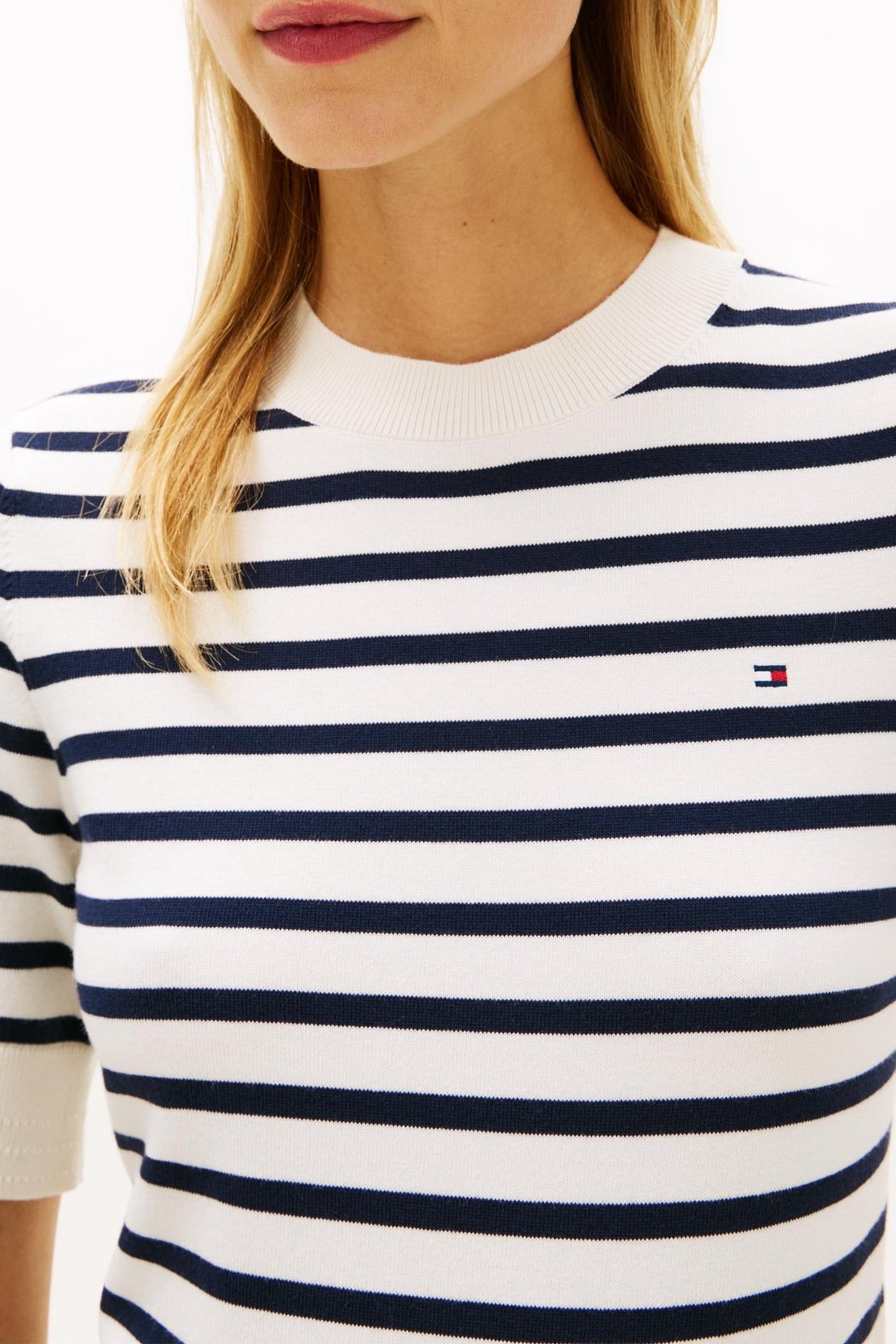 CO JERSEY FINE PULLOVER IVORY PETAL/DARK N NAVY STP 5