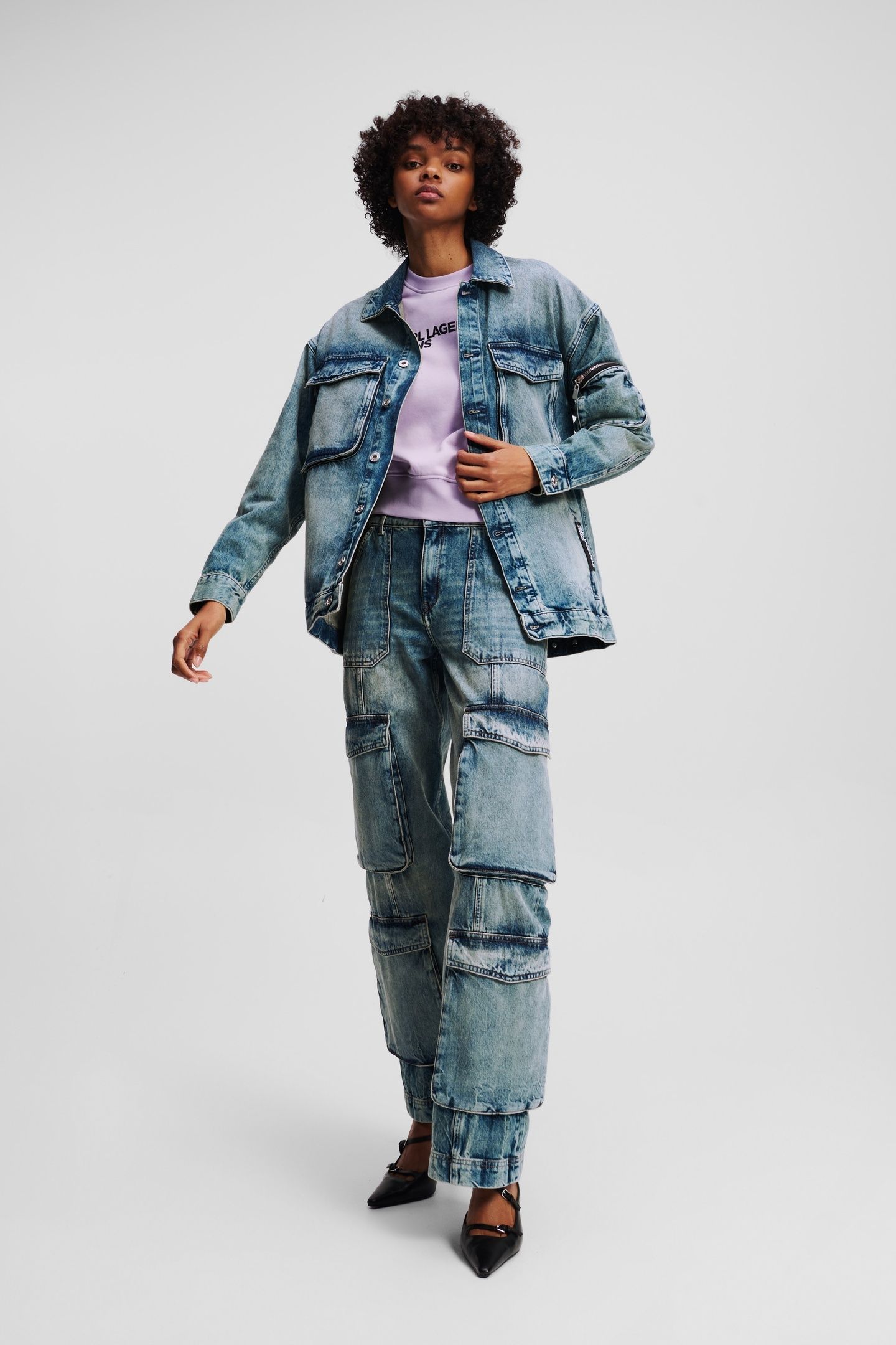KLJ UTILITY DENIM JACKET TINTED VISUAL WASHED BLUE 2