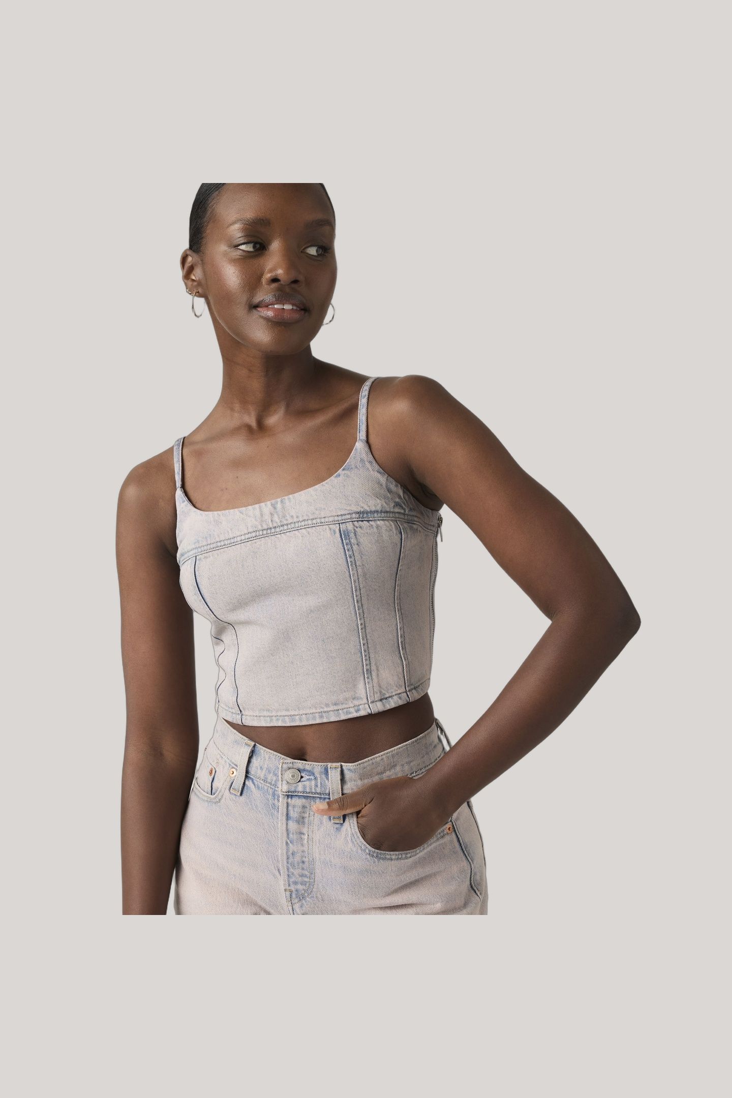 JADINE DENIM CAMI TANK TOP 1