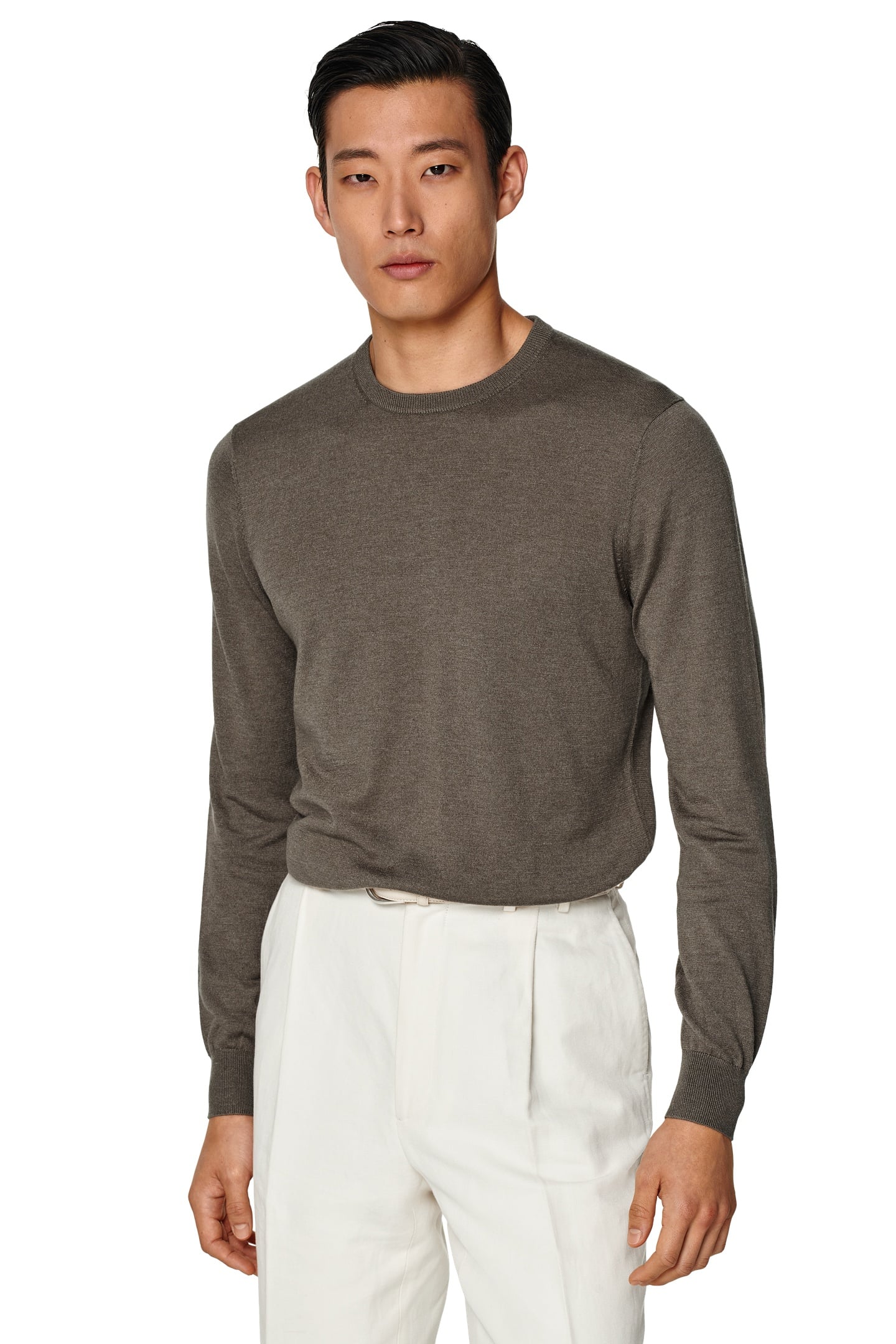 LS CREW TAUPE LUX CREW AND V NECK TAUPE 1