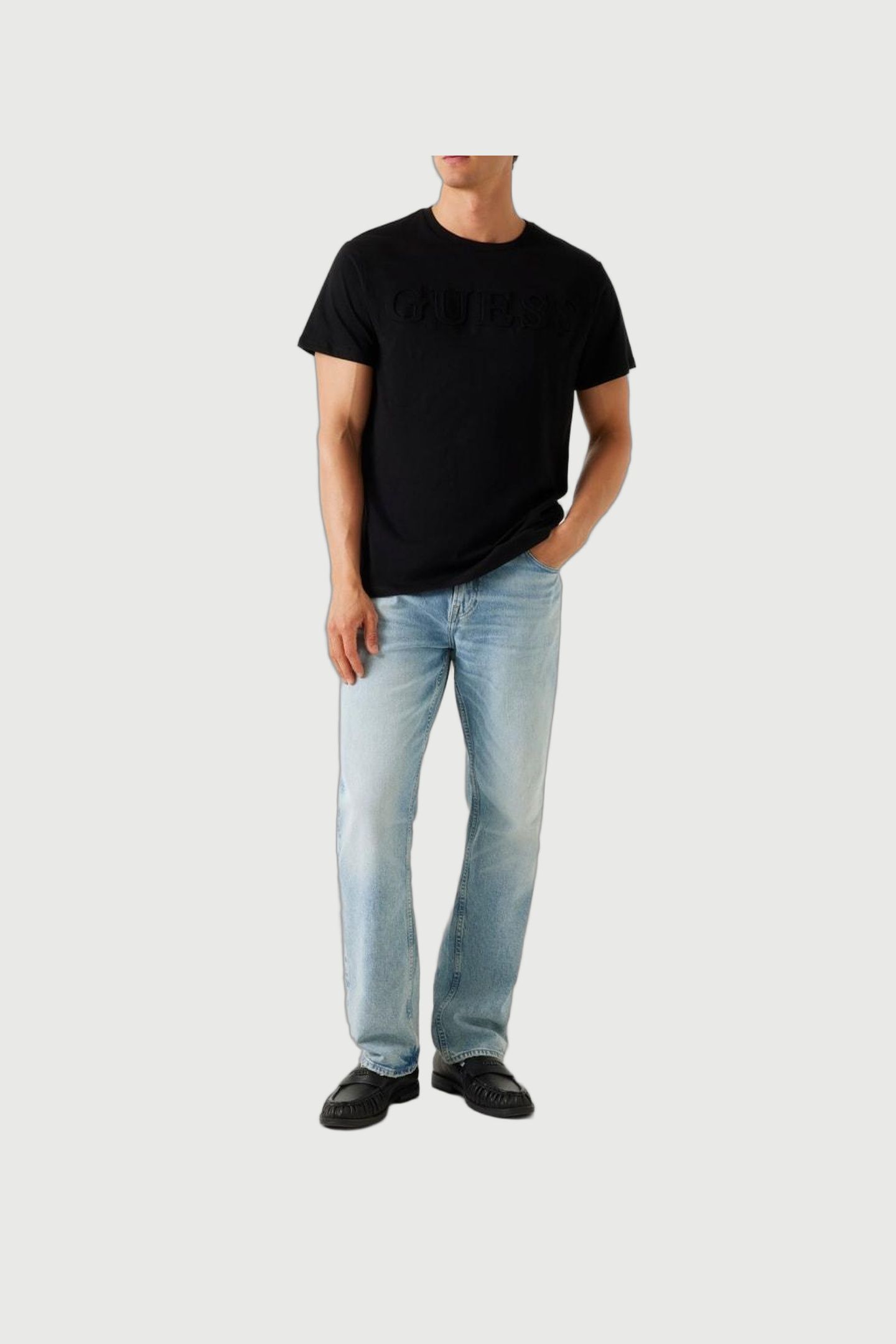 GUESS ECO SS BSC EMBOSSED LOGO JET BLACK A996 3