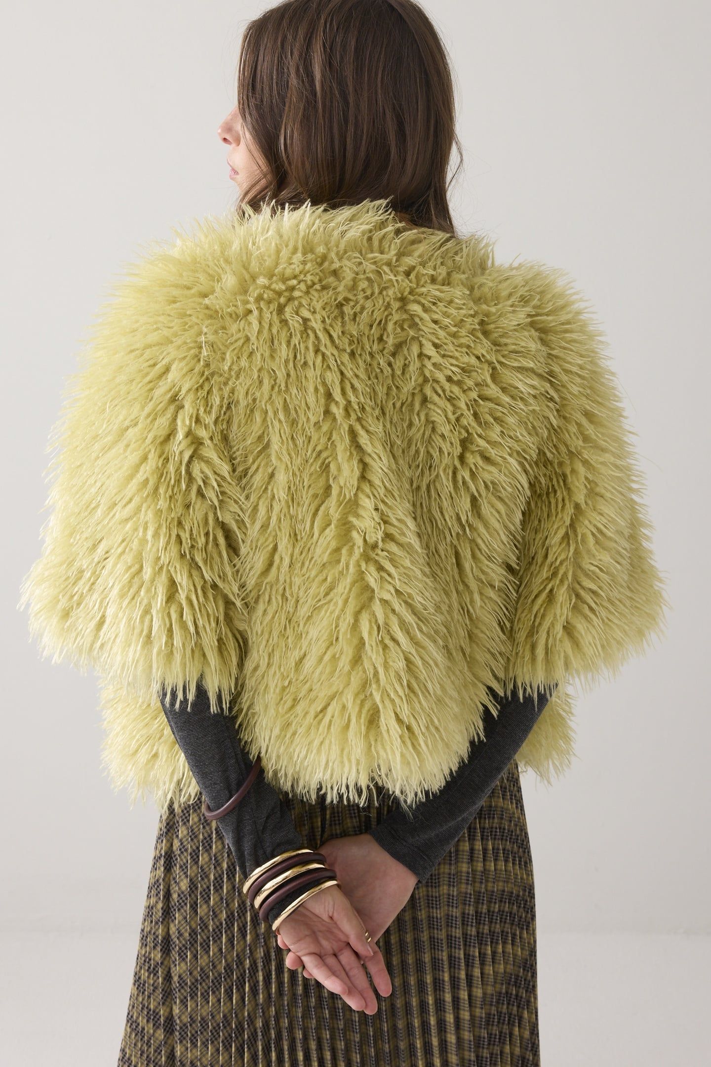 JACKET FAUX FURRY MISTY LIME 2