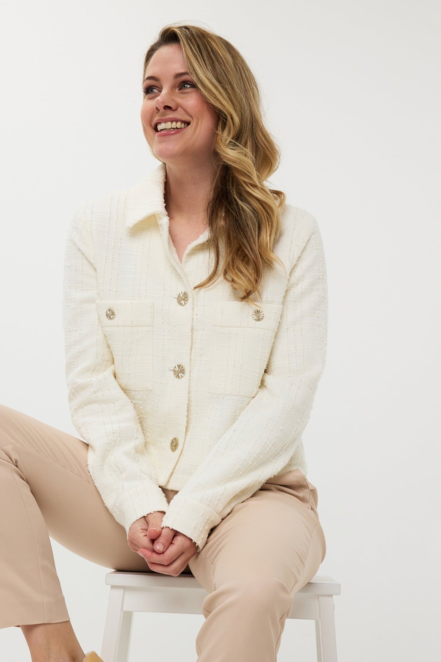 JACKET STRETCHY BOUCLE OFF WHITE 5