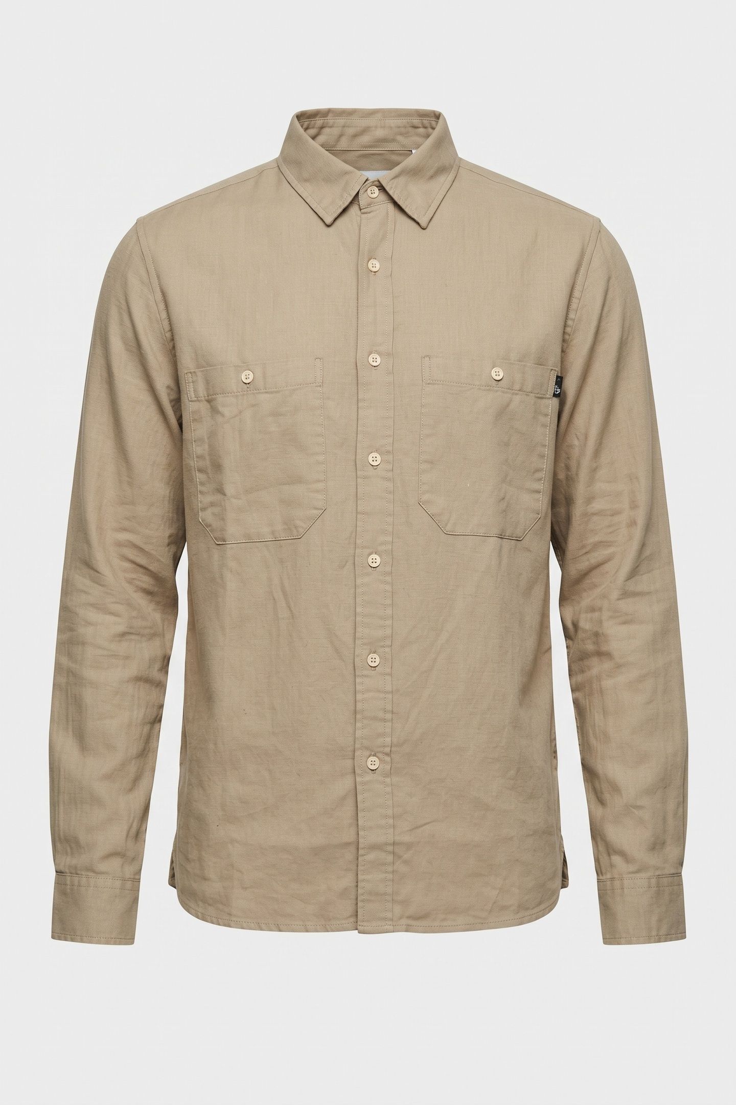 COTTON/LINEN POCKET LS SHIRT LEMON PEPPER 5