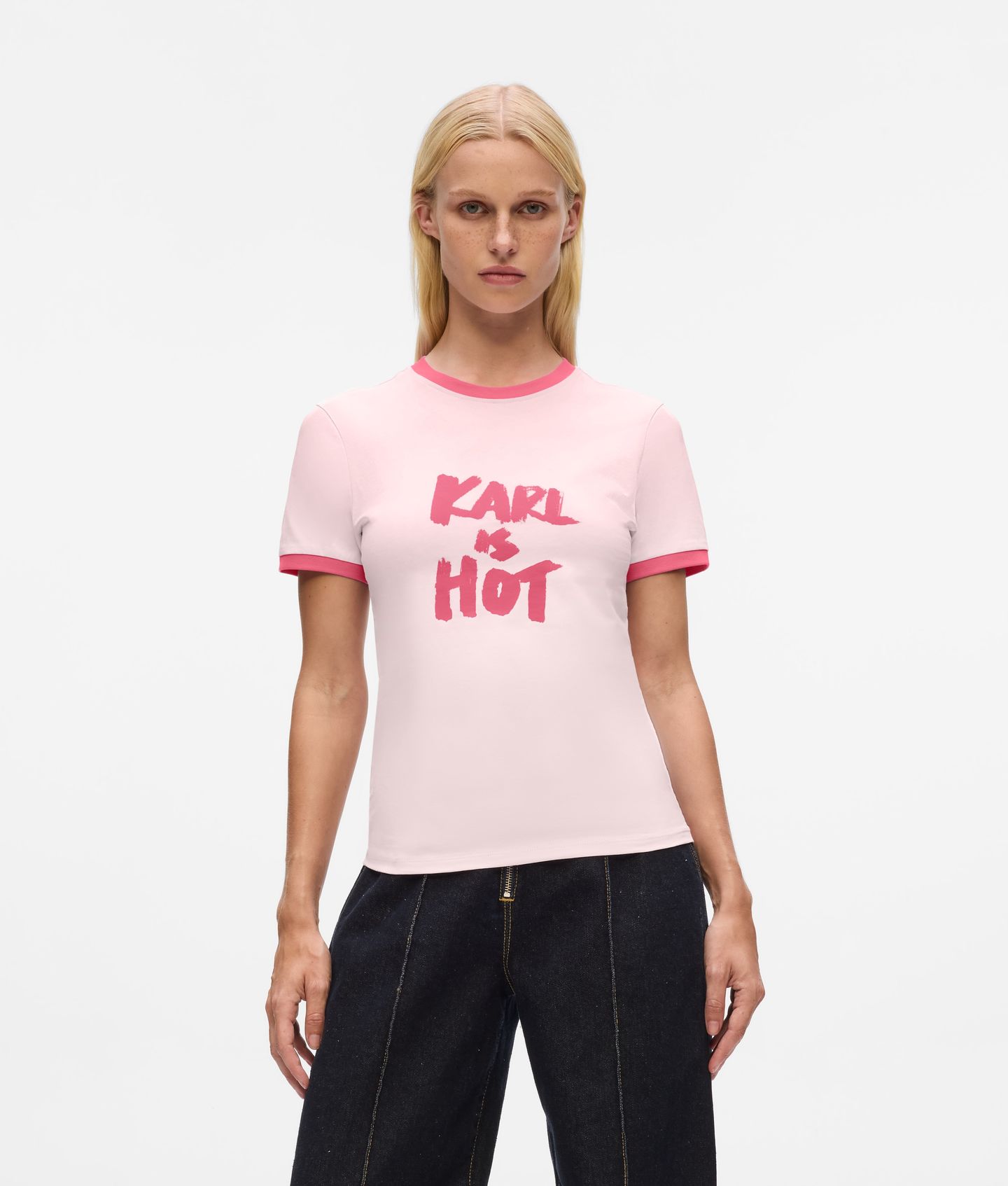 KARL IS HOT T-SHIRT PINK LADY 1
