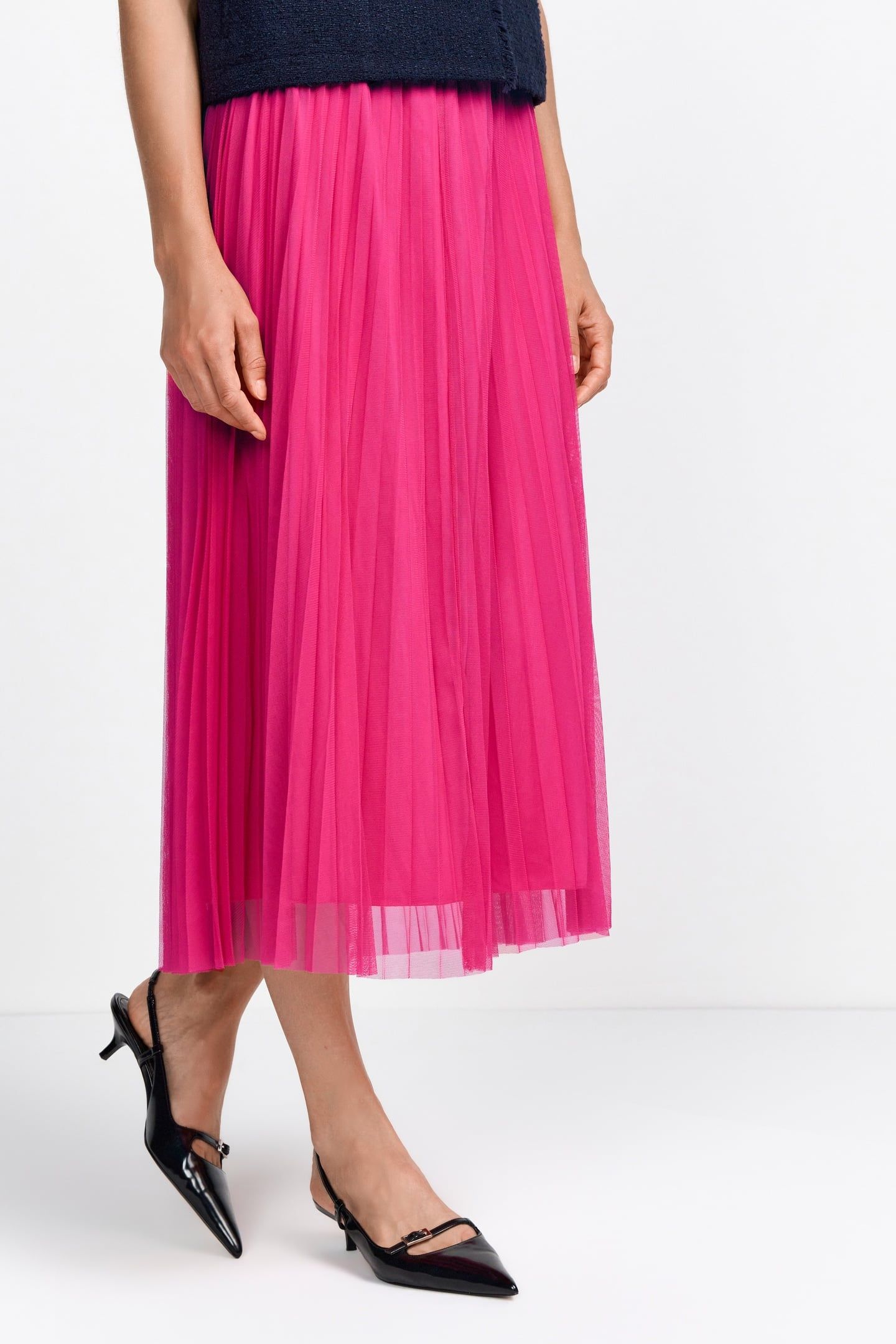 TULLE PLISSE SKIRT RASPBERRY PINK 4