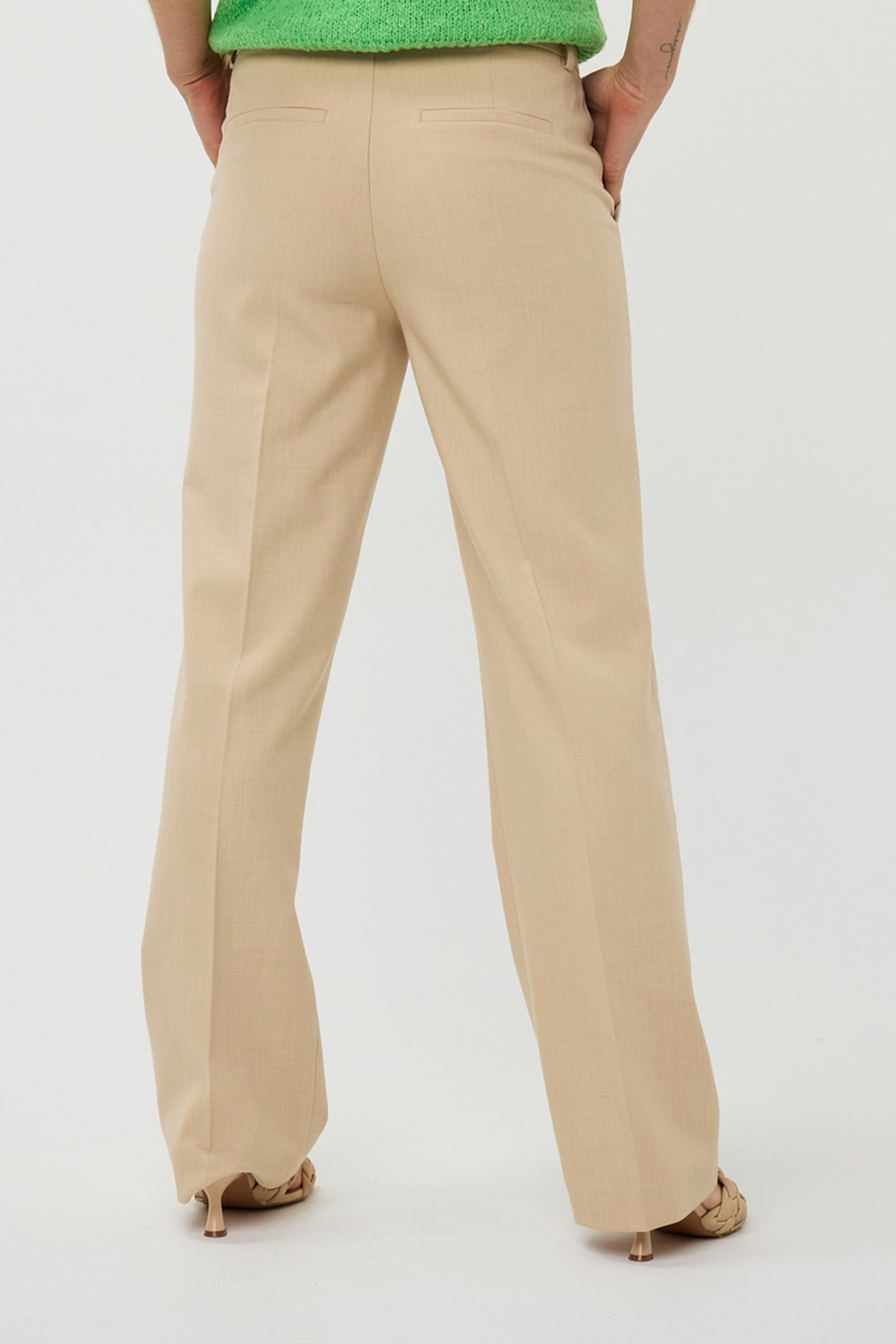 TROUSERS STRAIGHT LEG MELANGE SAND 4