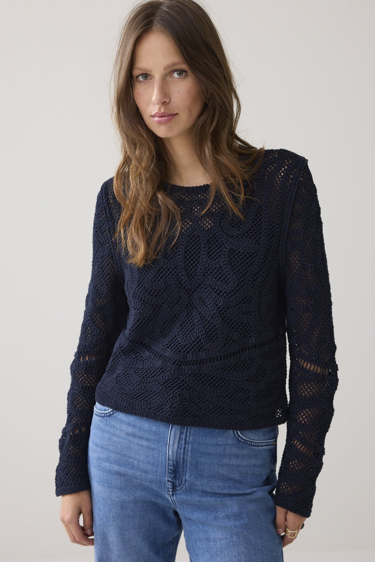 SWEATER MACRAME KNIT MIDNIGHT BLUE 2