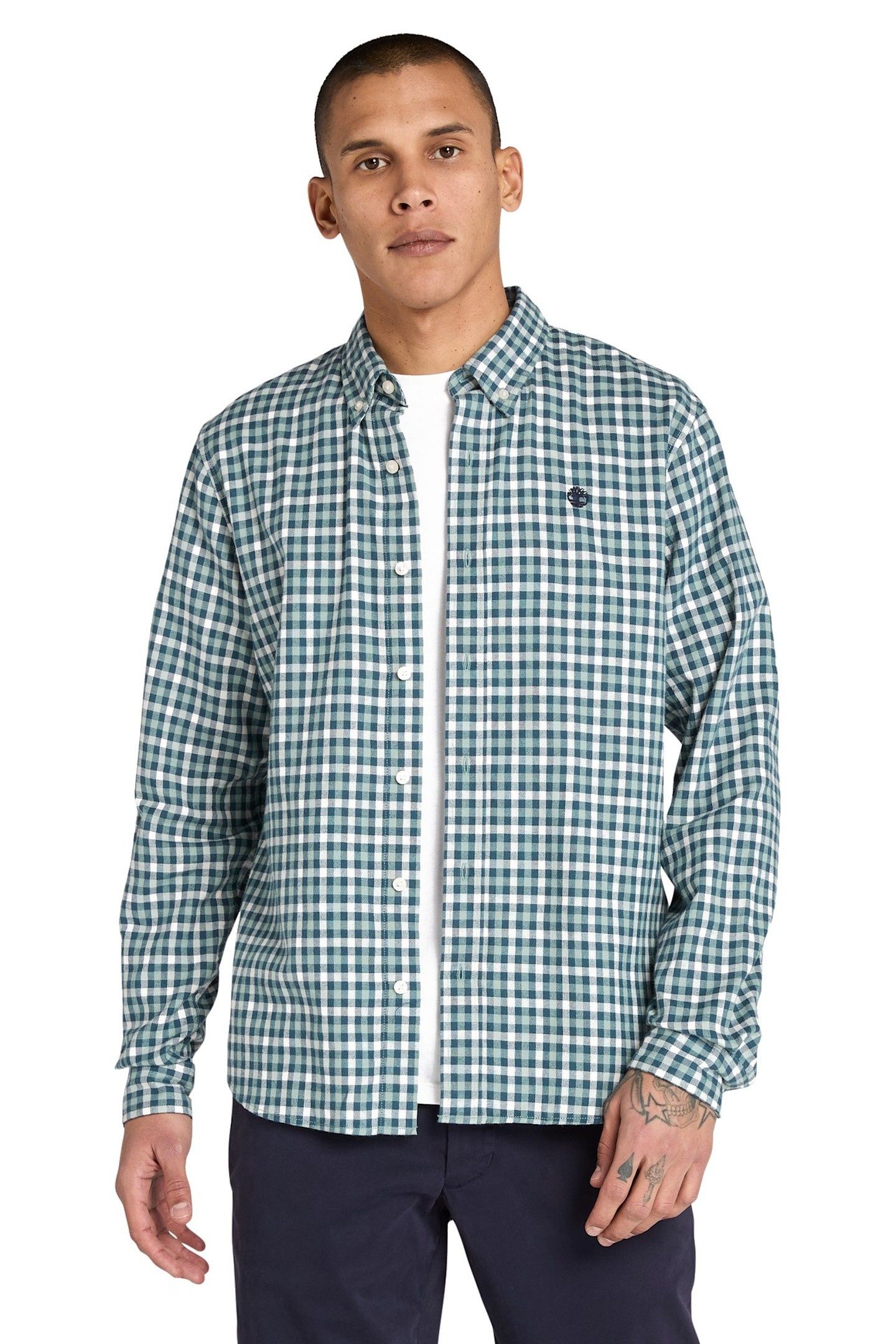 SOLUCELL GINGHAM SHIRT SILVER BLUE YD 2