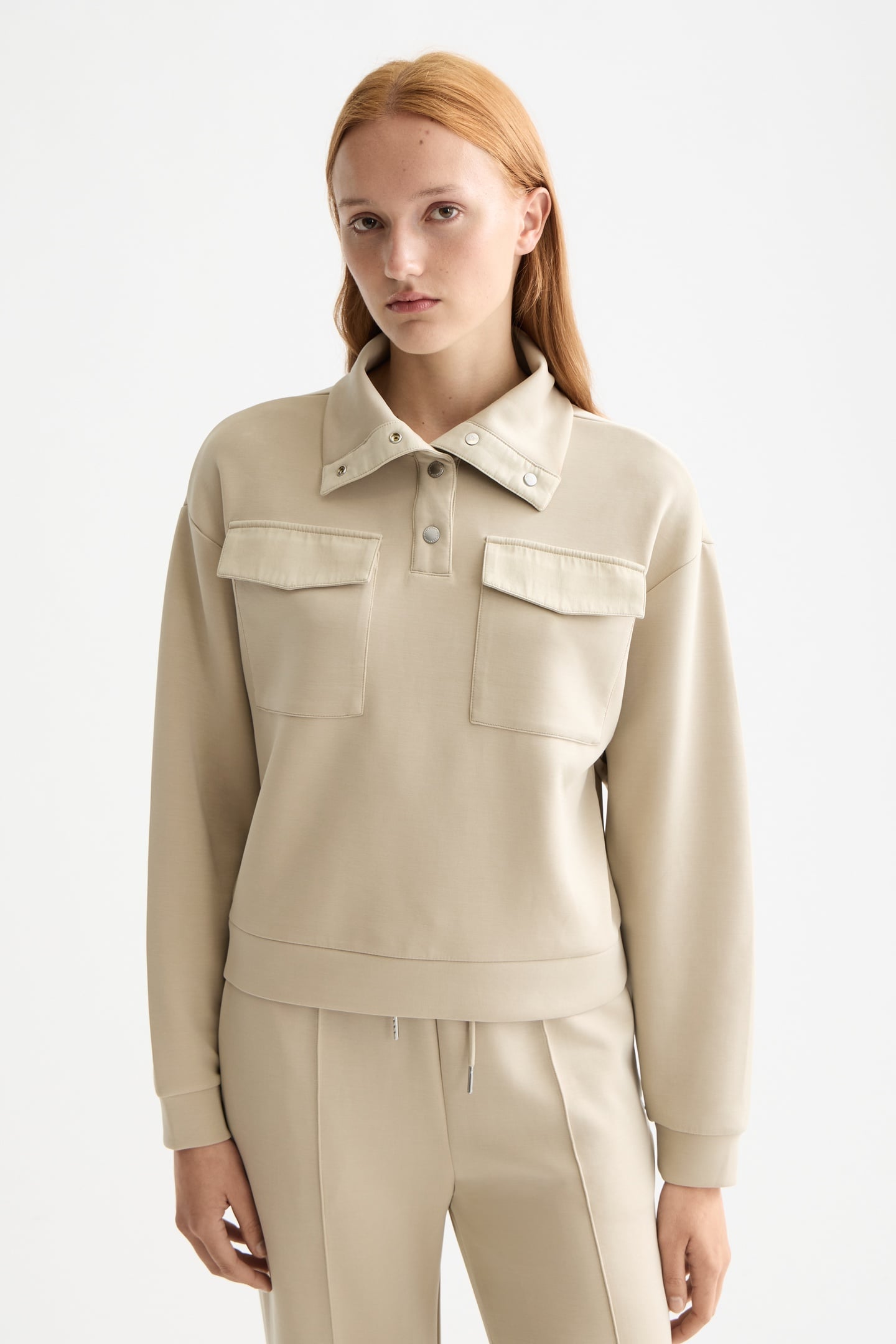 TENCEL UTILITY SWEATSHIRT PLAZA TAUPE 1
