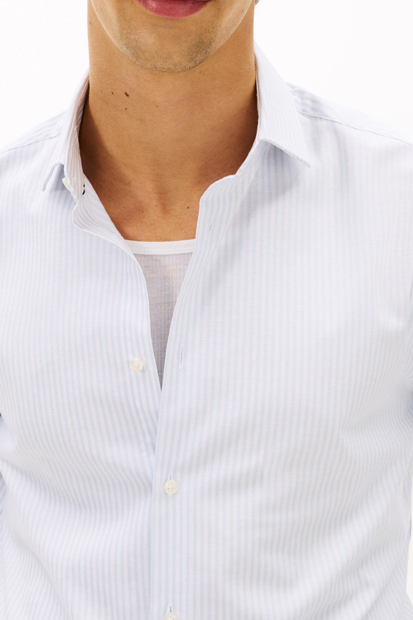 FLEX COLLAR COTTON SHIRT BREEZY BLUE 5