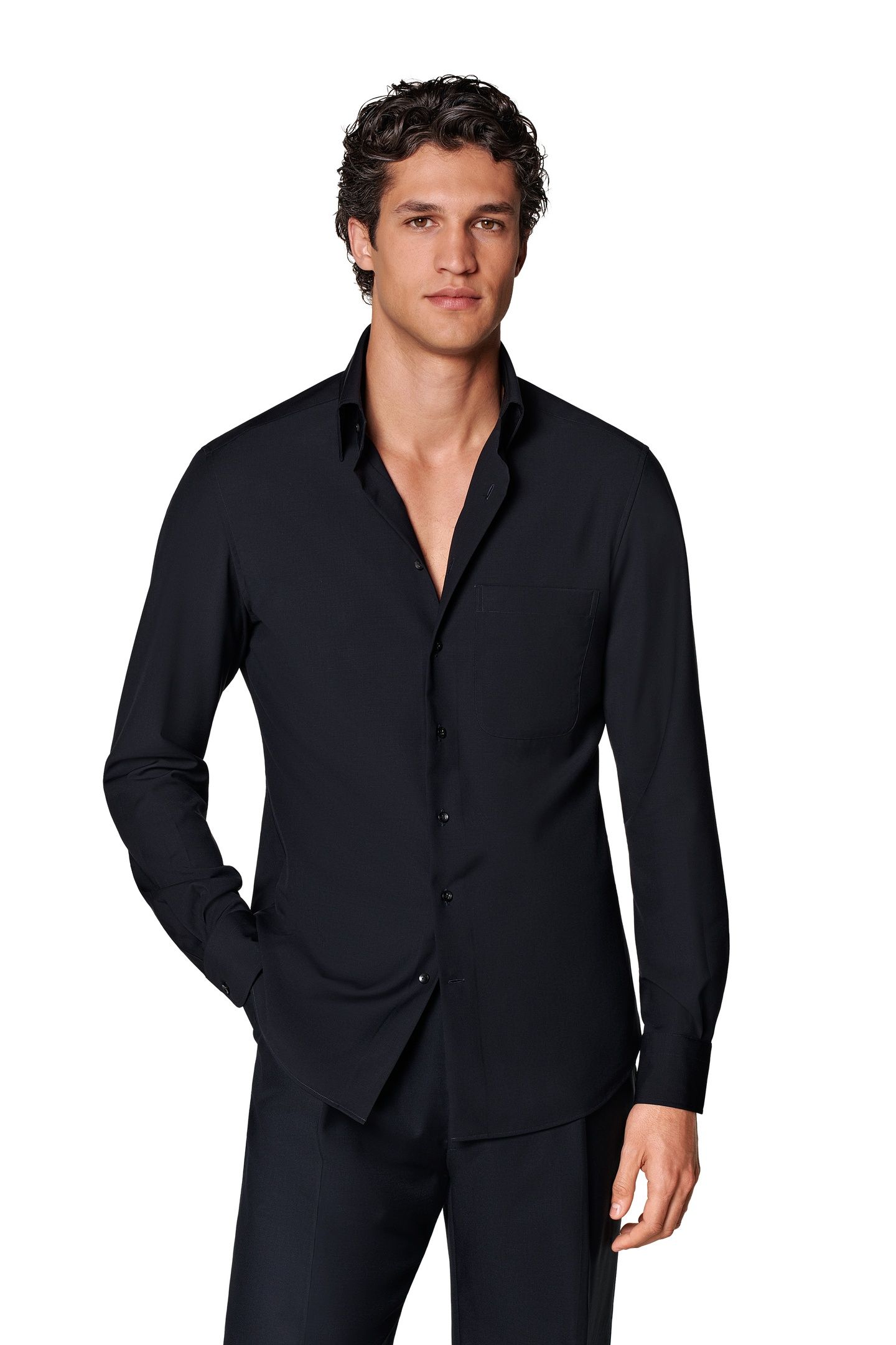 WASHABLE WOOL NAVY CASUAL SHIRTS NAVY 2