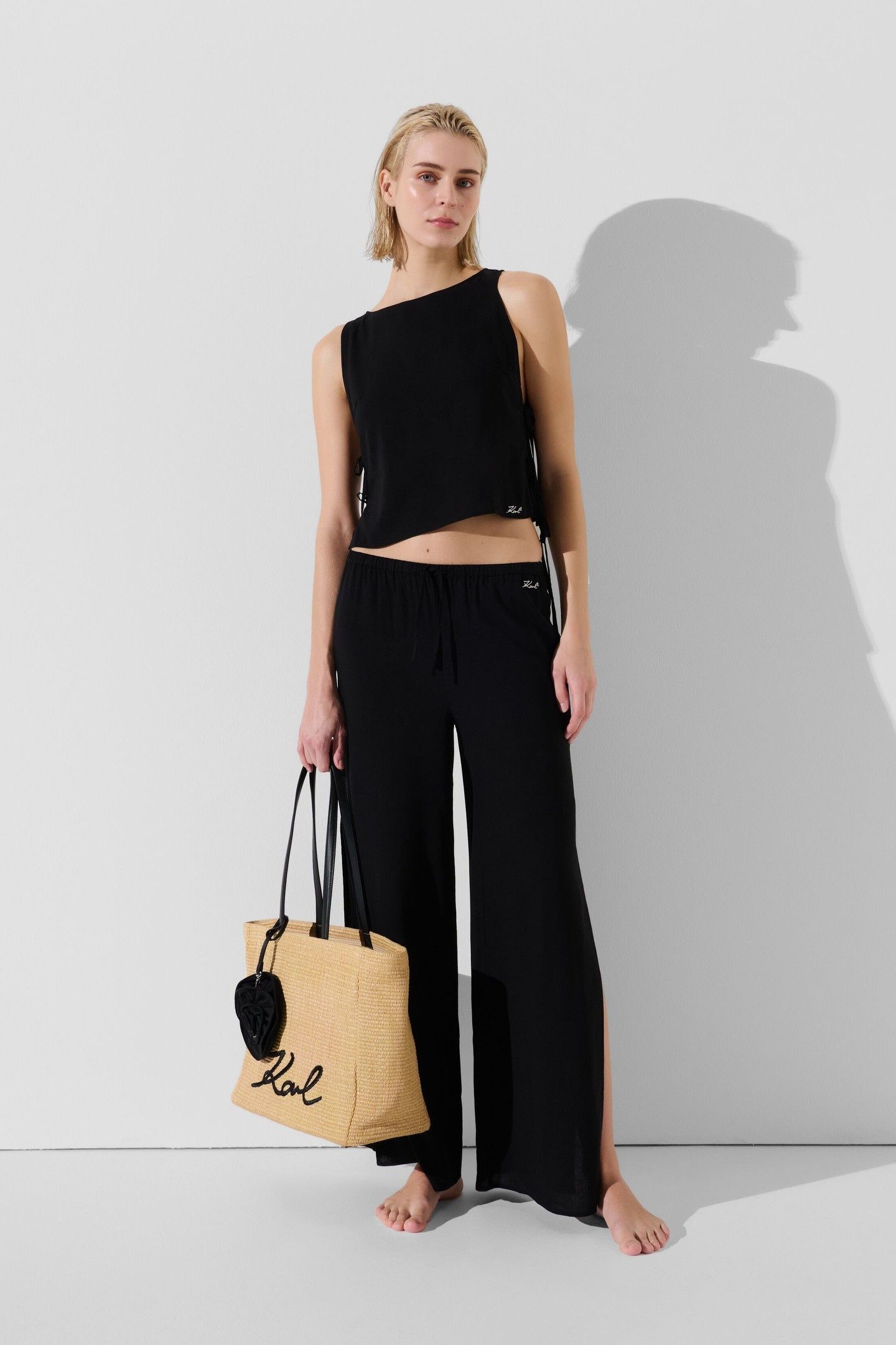 KARL SIGNATURE BEACH TROUSERS BLACK 1