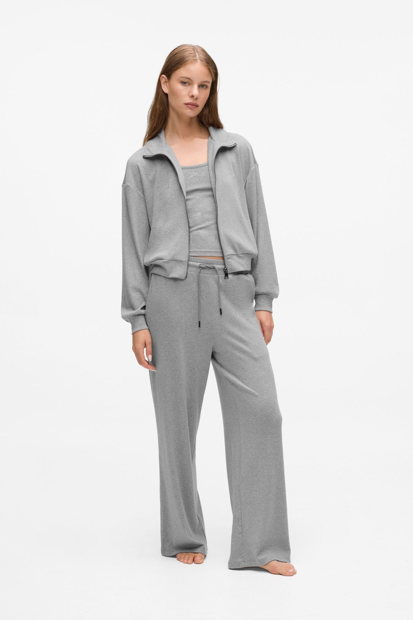 SIGNATURE LUREX SWEATPANT MEDIUM GREY MELANGE 4