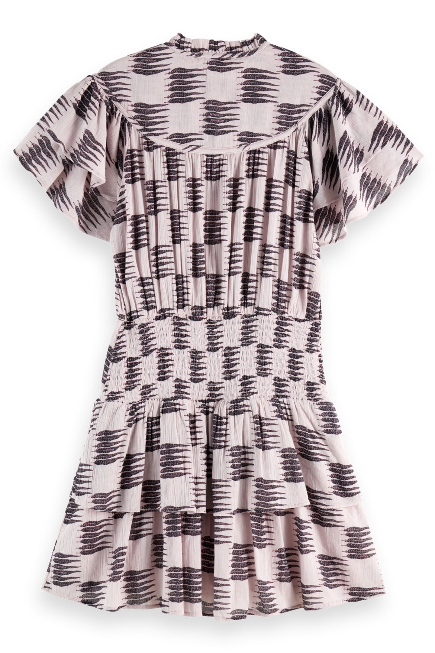 RUFFLED MINI DRESS WITH GATHERED WAIST FEATHER BLOCK 5