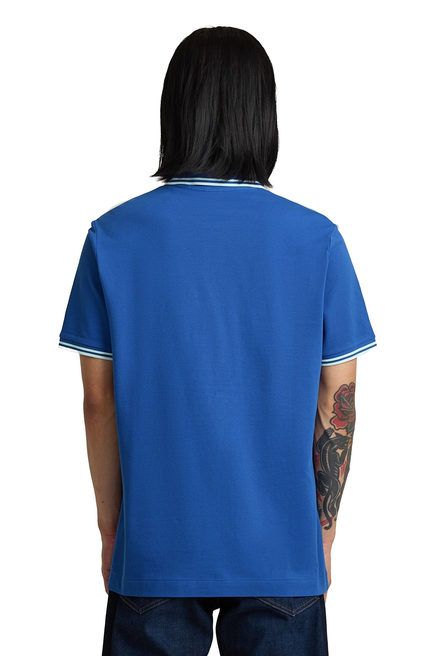 CHEST LOGO STRIPED POLO RADAR BLUE 4