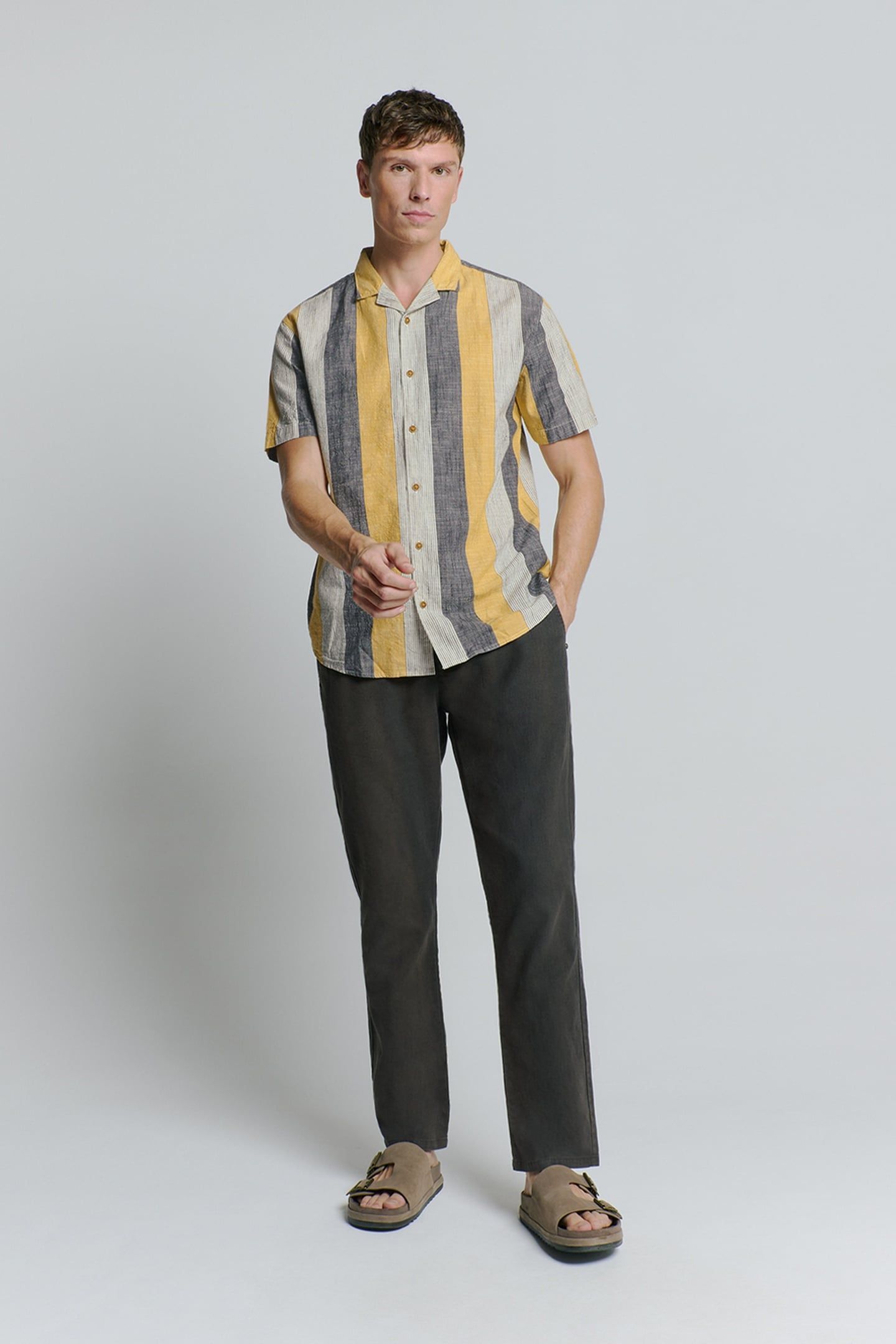 SHIRT SHORT SLEEVE REVERS COLLAR SLUB MULTI COLOURED VERTICA 2
