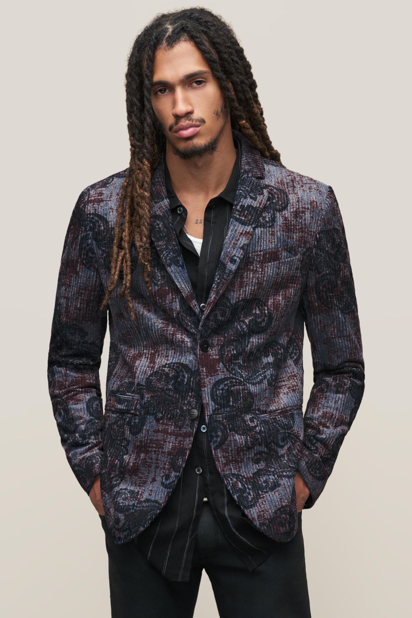 SLIM FIT NOTCH LAPEL CUTA DARK PLUM 1