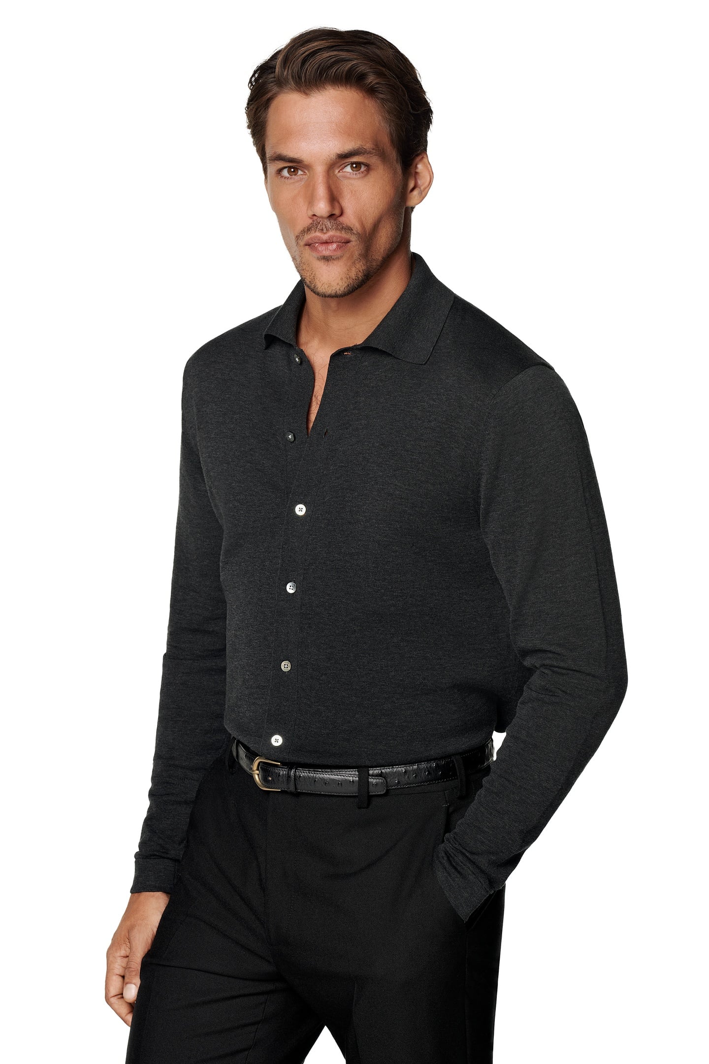 LS POLO CARDIGAN DARK GREY POLO DARK GREY 4
