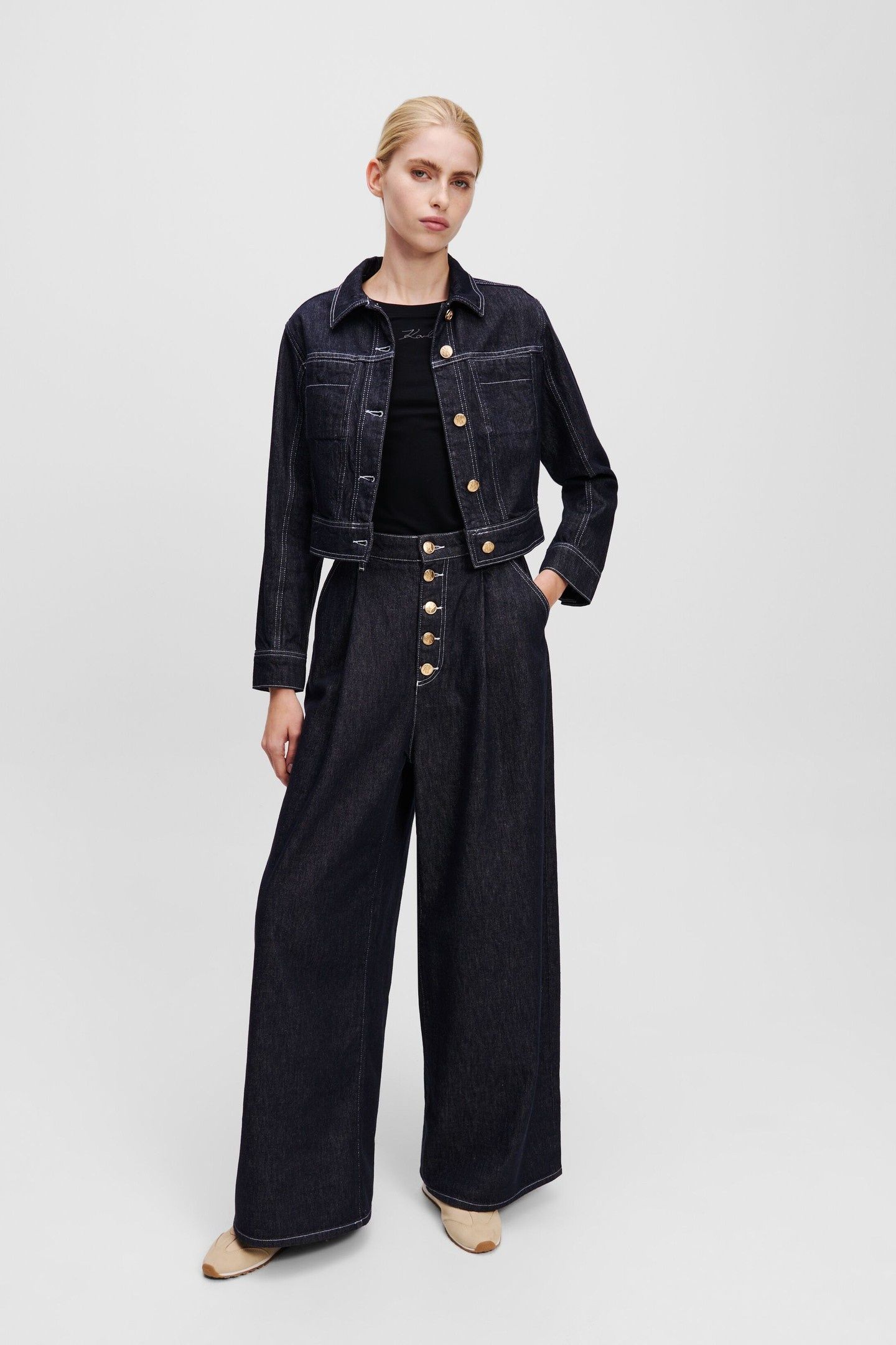 BUTTON DENIM PANTS DARK BLUE 6