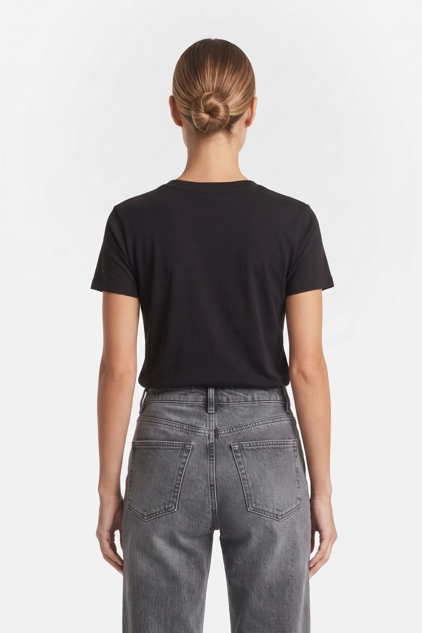RUBBER PATCH V-NECK T-SHIRT BLACK 3
