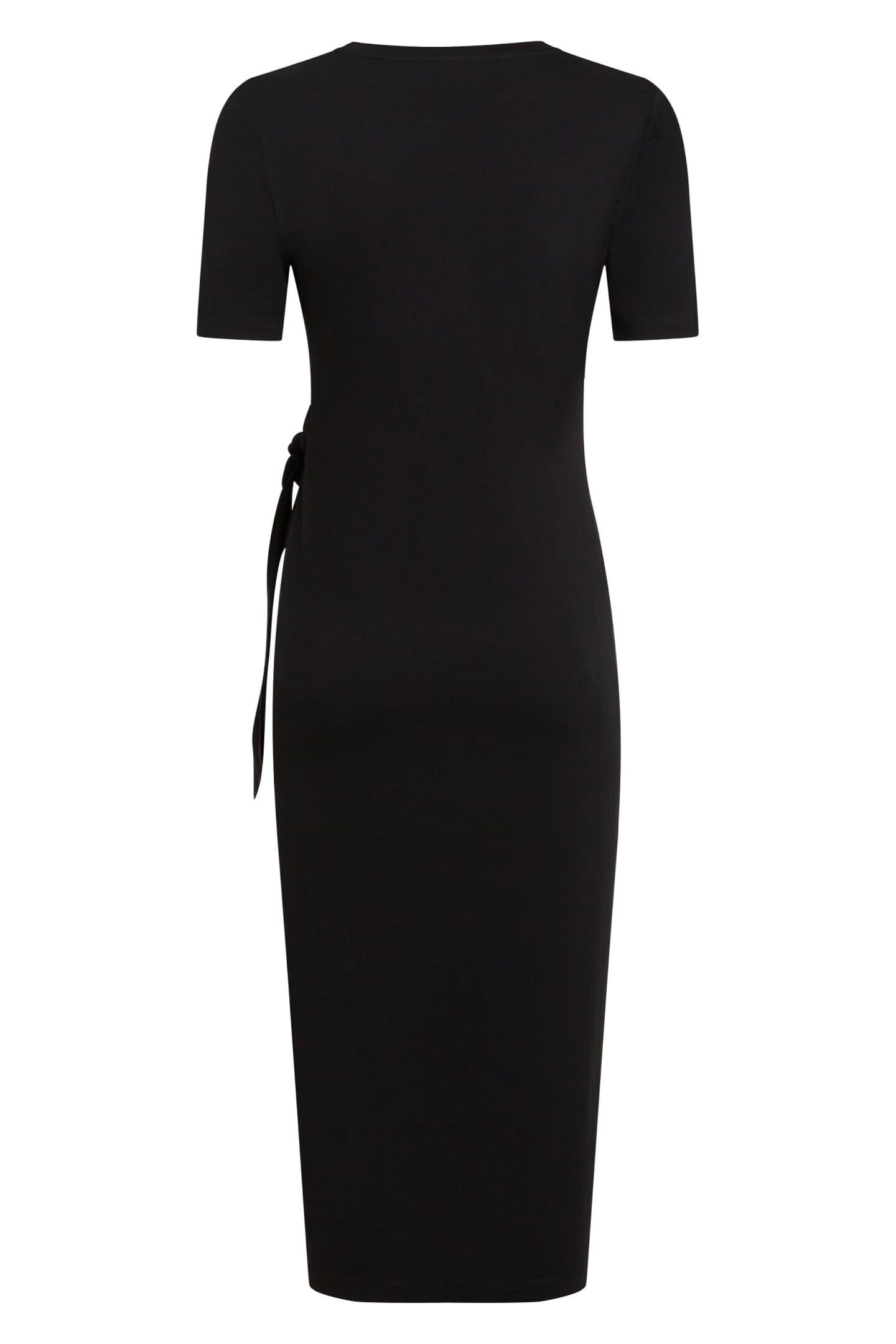 JERSEY TIE MIDI DRESS BLACK 2