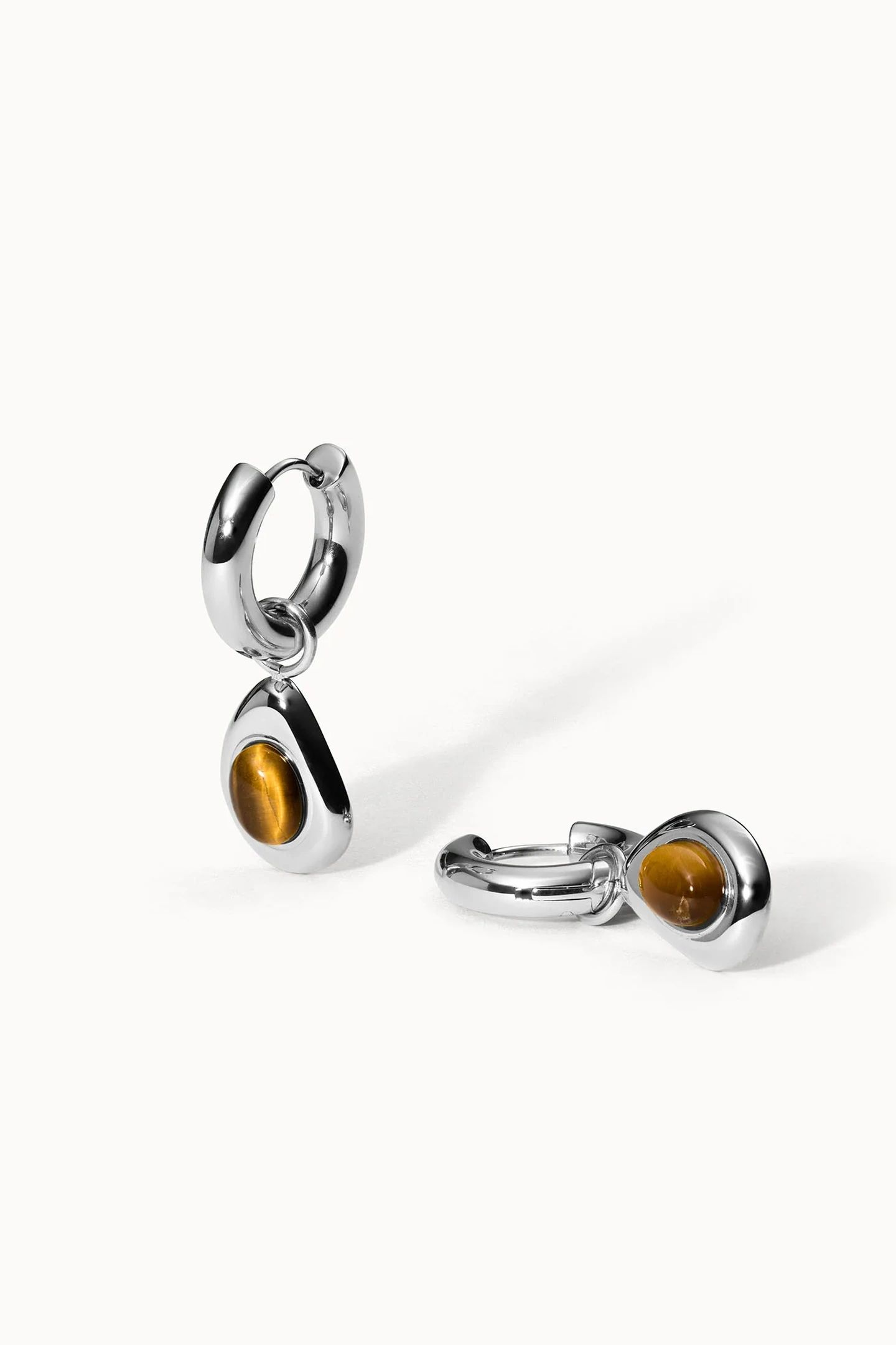TIGER'S EYE OHRRINGE SILVER 2