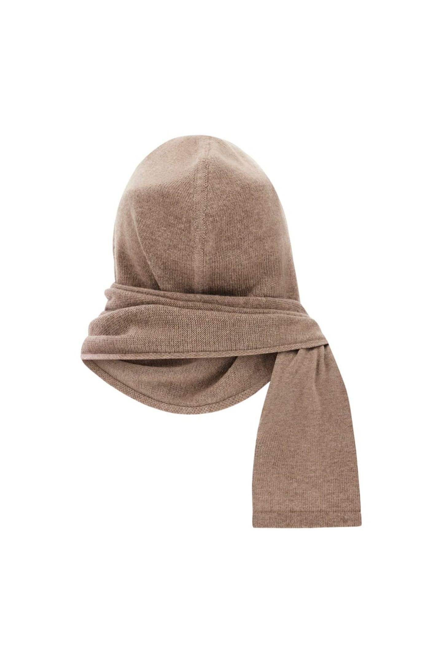 AFRAH HOODIE SCARF S SILK TAUPE HEATHER 4