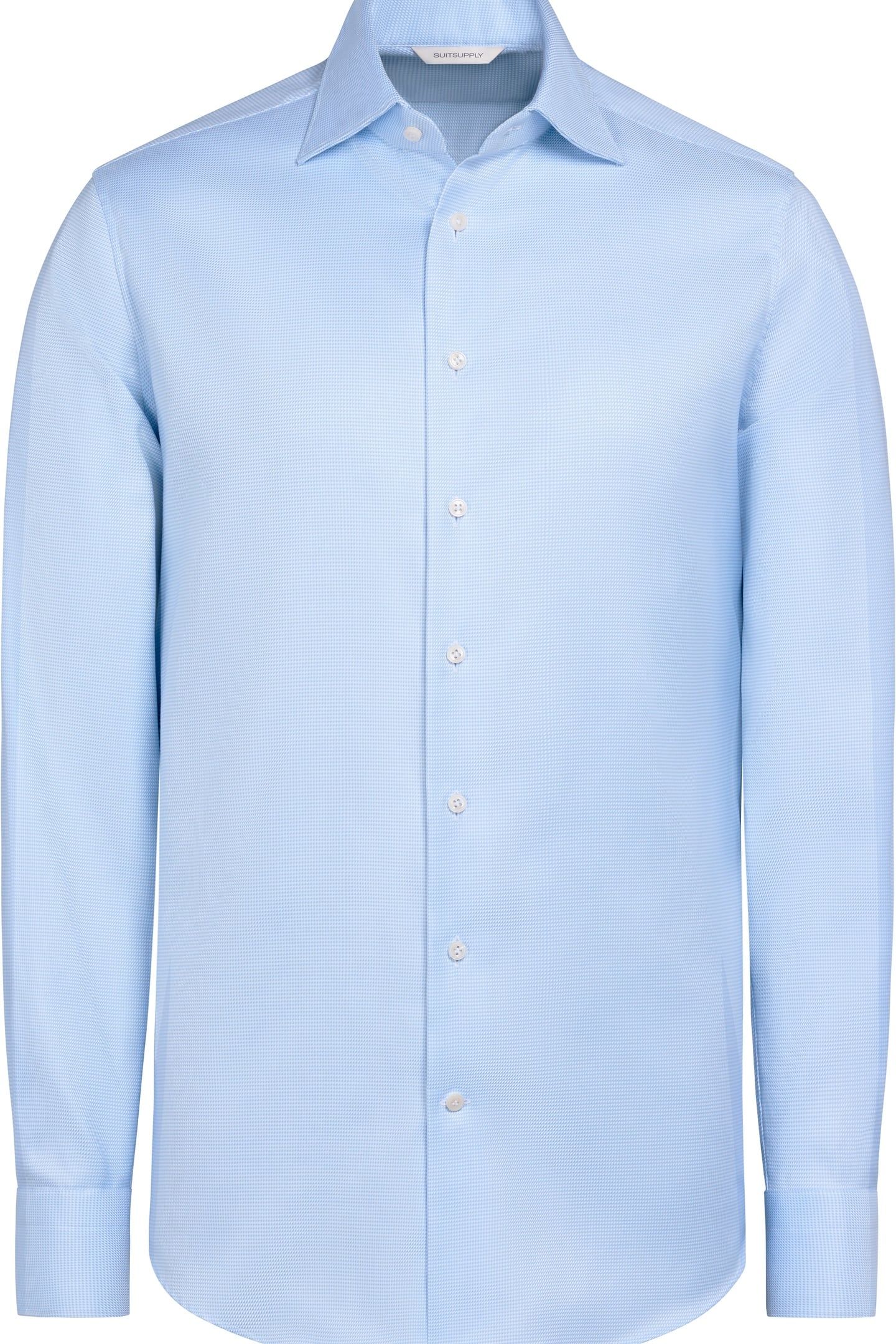TRAVELLER L.BLUE HOUNDSTOOTH FORMAL SHIRTS LIGHT BLUE 6