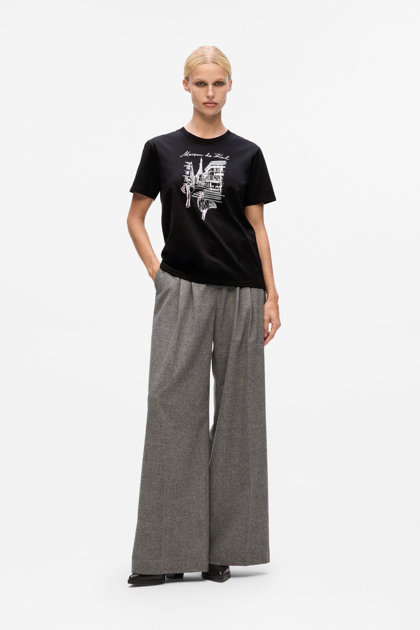 PARIS SKETCH STREET T-SHIRT BLACK 2