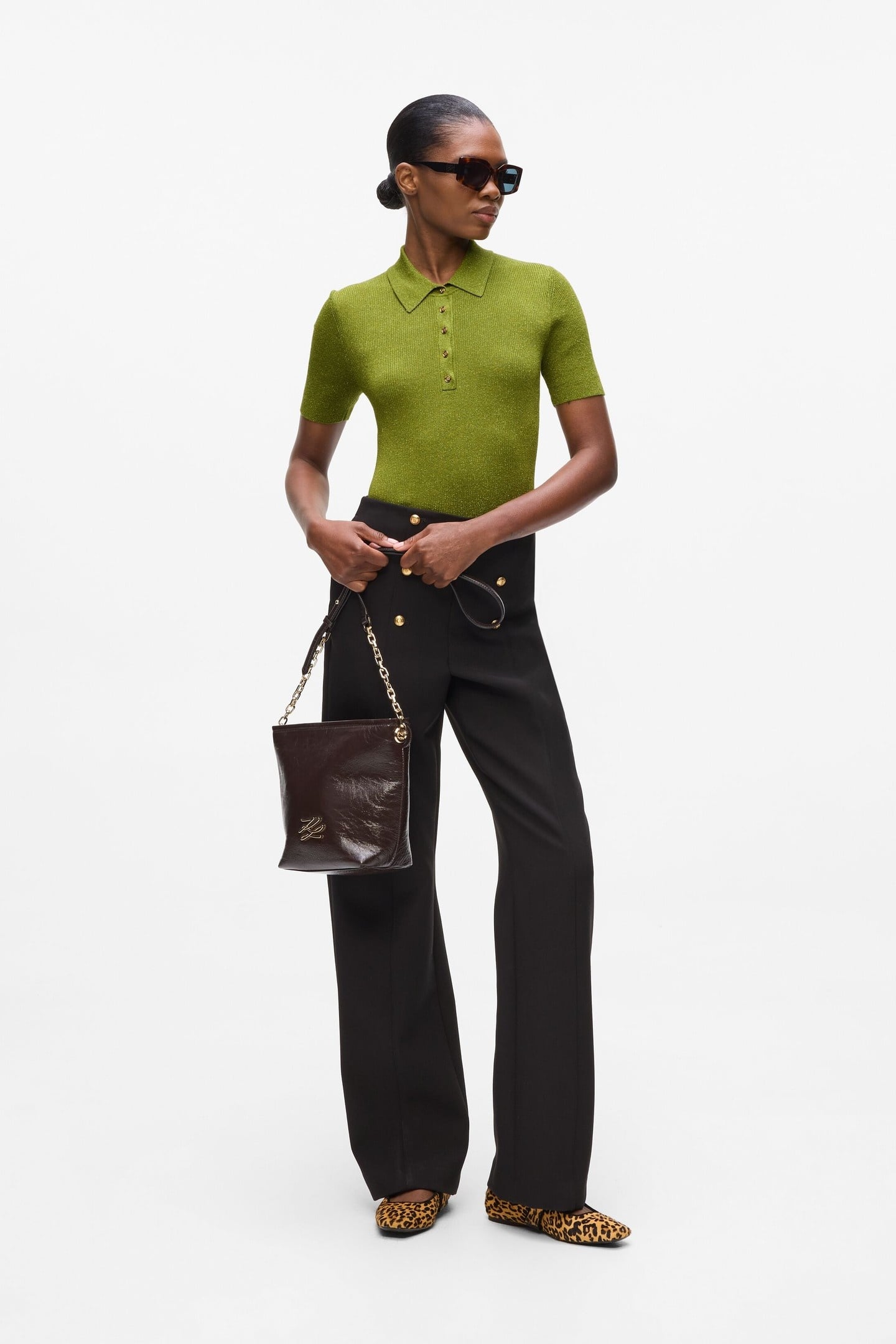 LUREX KNIT POLO MATCHA GREEN 3