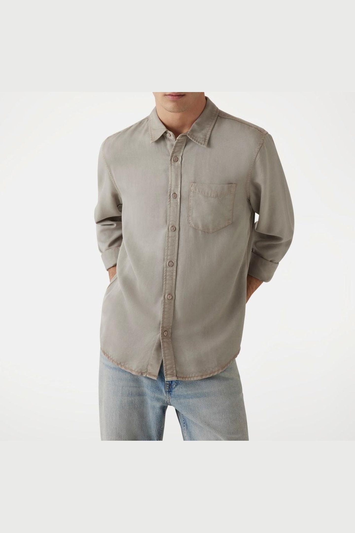 GUESS ECO LS BOWIE TENCEL SHIR TRADITIONAL KHAKI MU 2