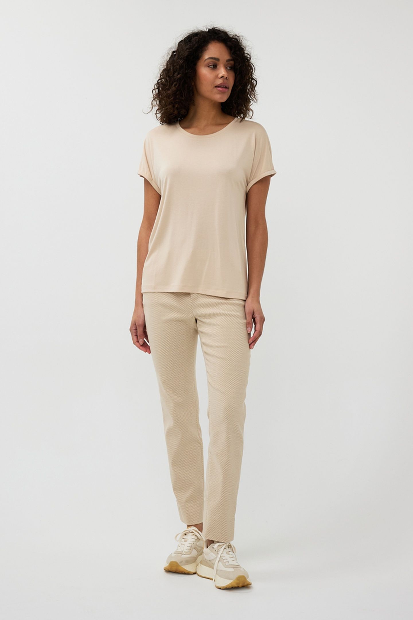TROUSERS JACQUARD SQUARE SAND 4