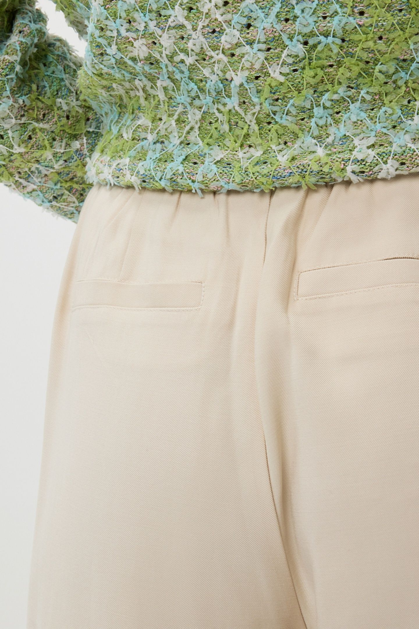 TROUSERS ELASTIC WB WIDE SAND 7