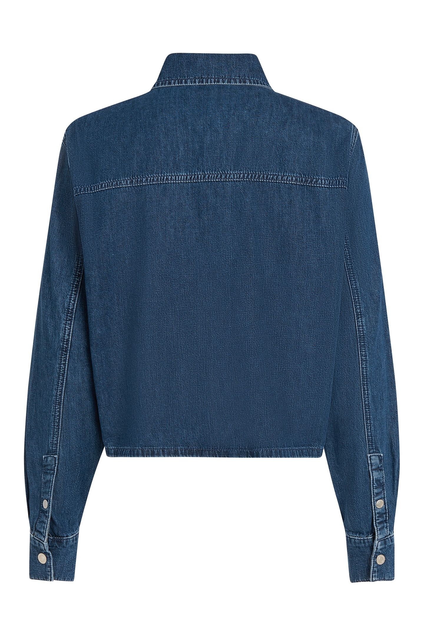 KLJ BOXY DENIM BLOUSE WASHED DARK BLUE 6