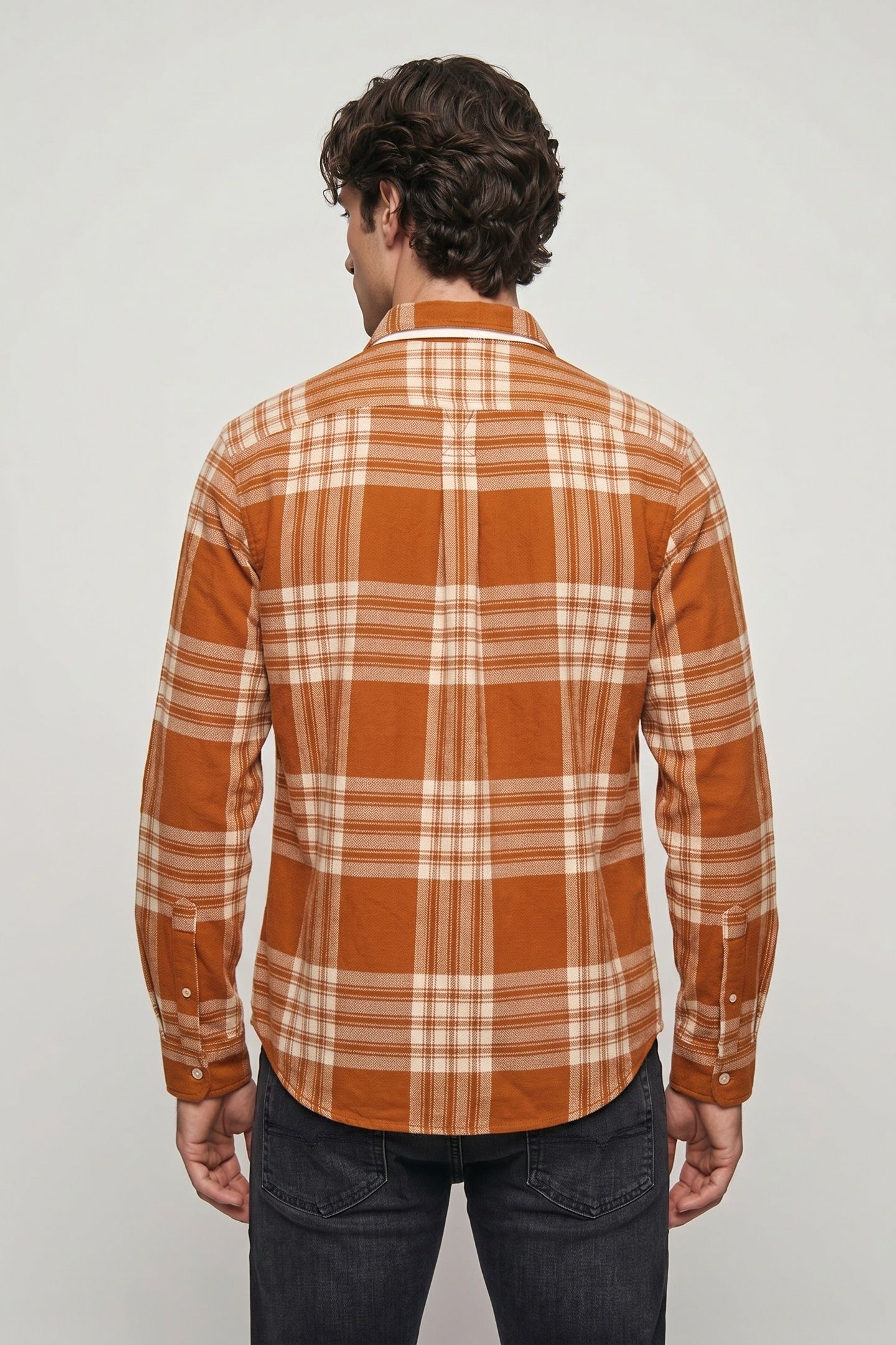 MIDWEIGHT FLANNEL CHECK SHIRT LEATHER BRWN YD 2