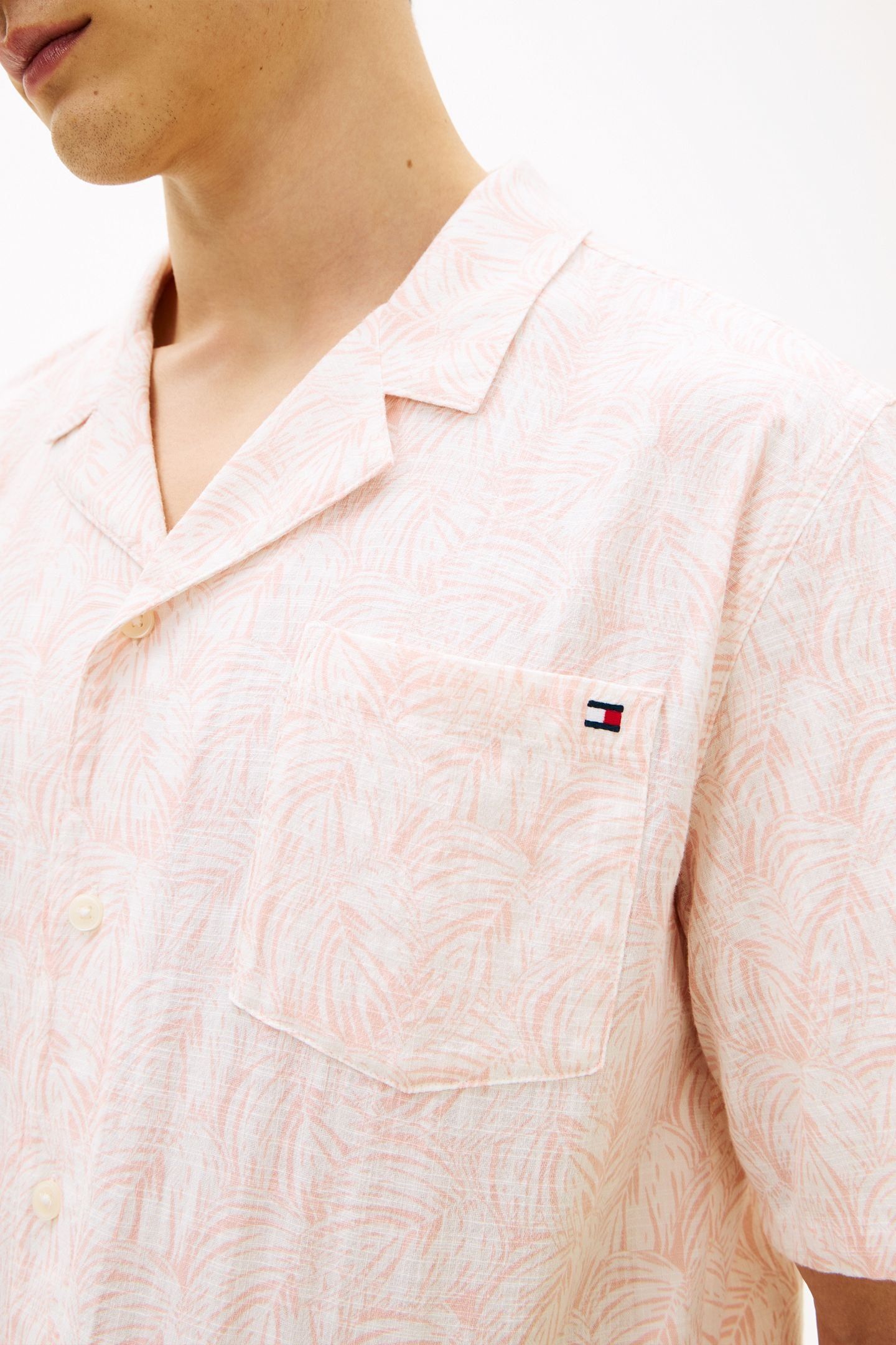 WOVEN BOWLING SHIRT PALM LEAF DELICATE PETAL 5