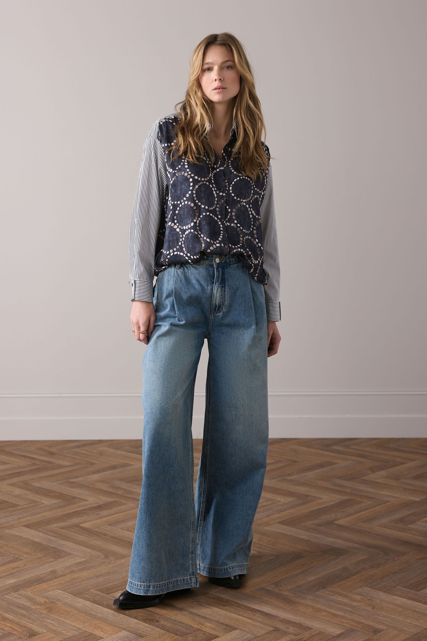 BLOUSE ALL OVER PRINT MIDNIGHT BLUE 2