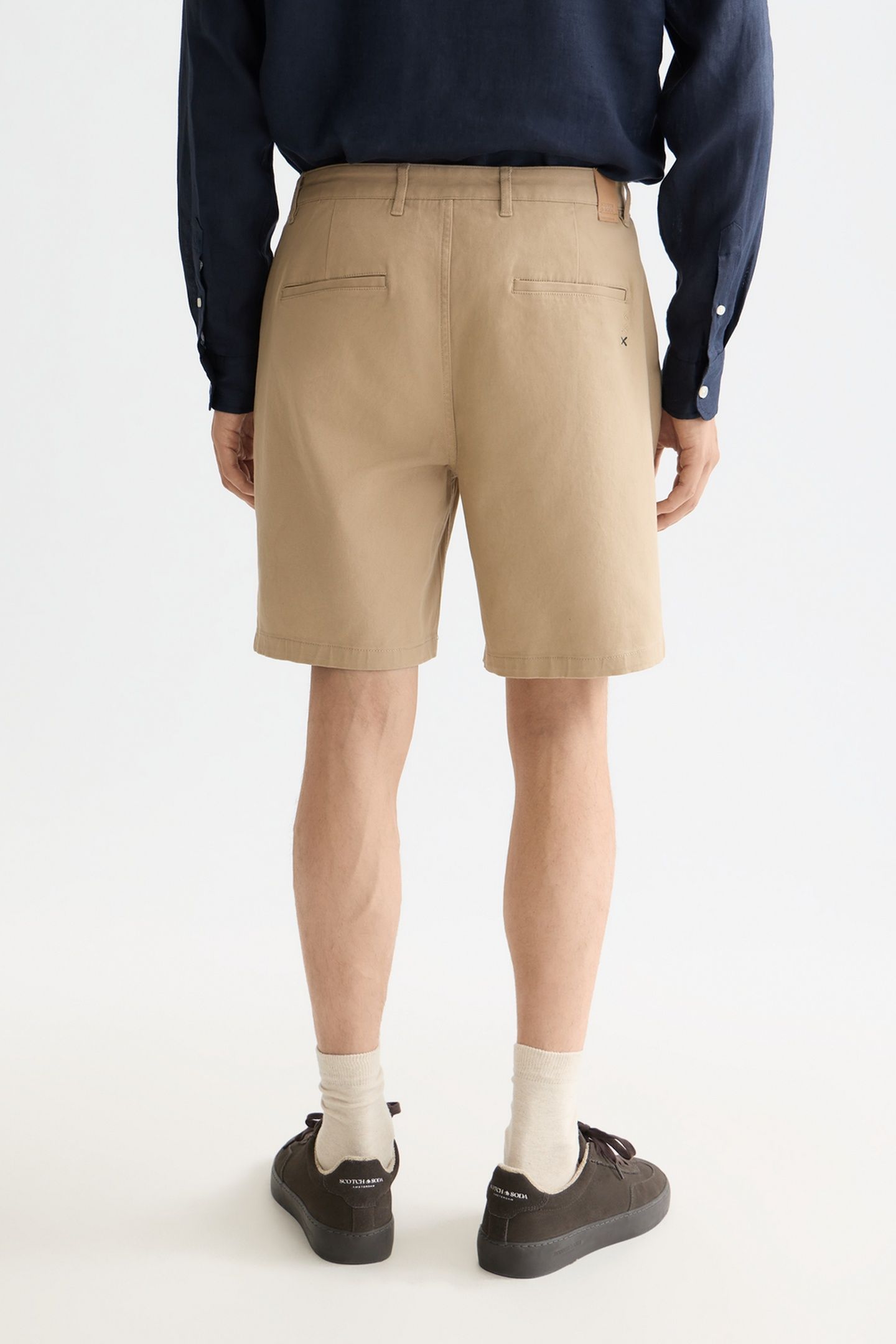 STUART COTTON-BLEND TWILL REGULAR-FIT SHORT SAND 3